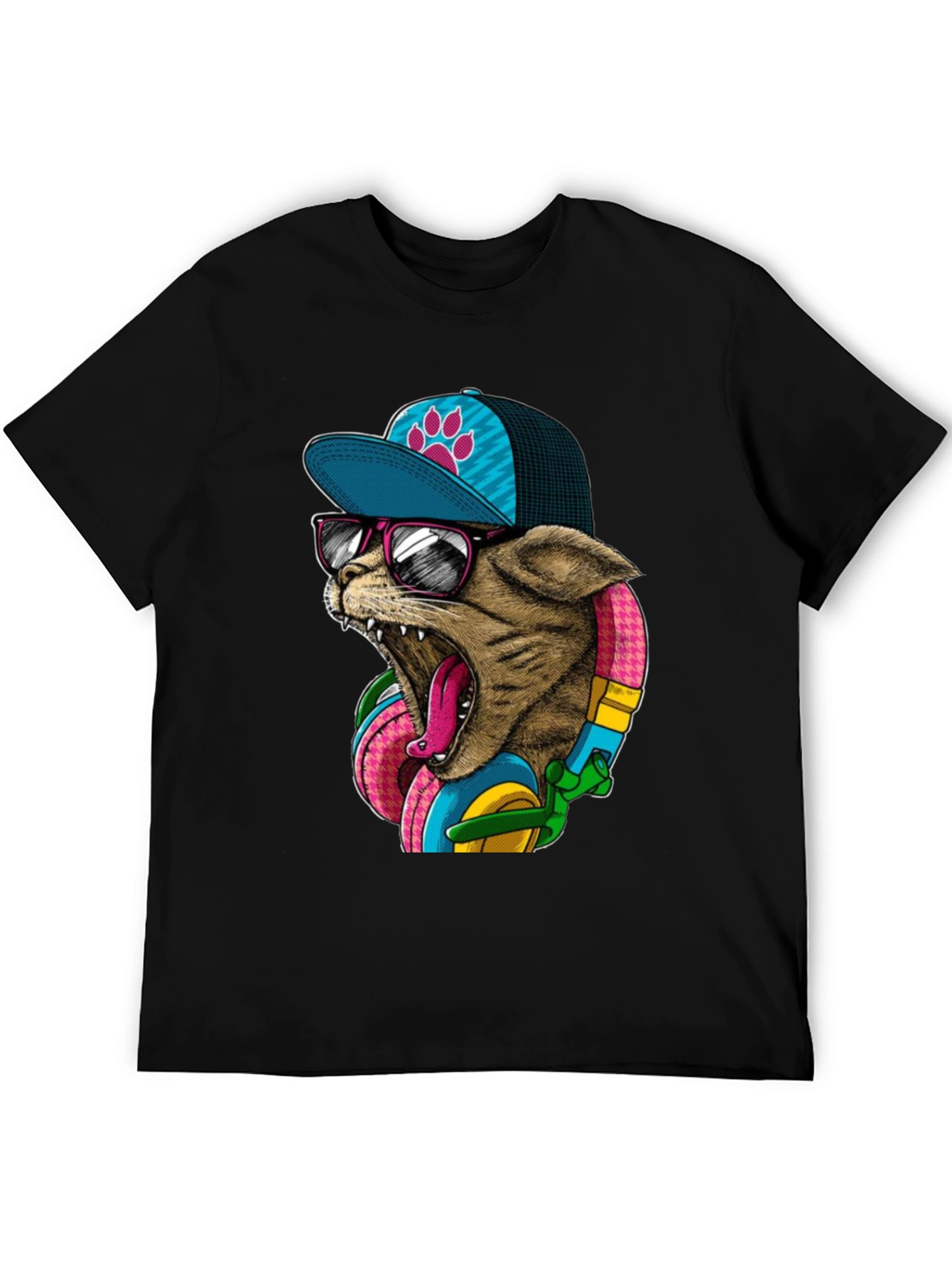 Cool Cat Graphic Tee - Funky Urban Style