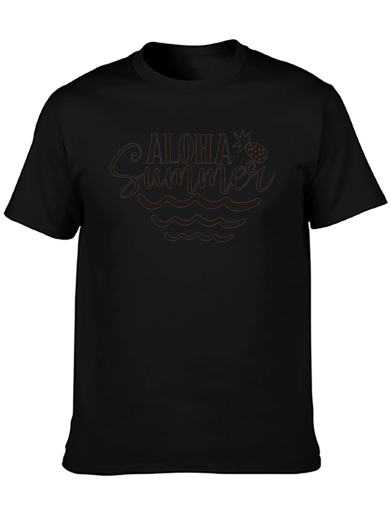 Aloha Summer Graphic T-Shirt - Black