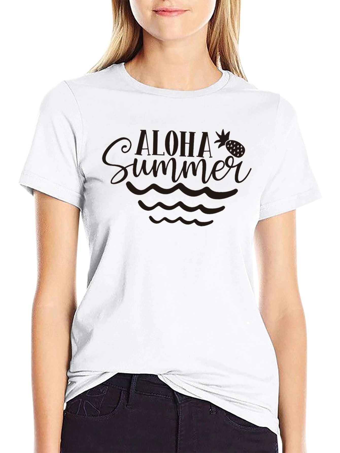 Aloha Summer Graphic T-Shirt - Black