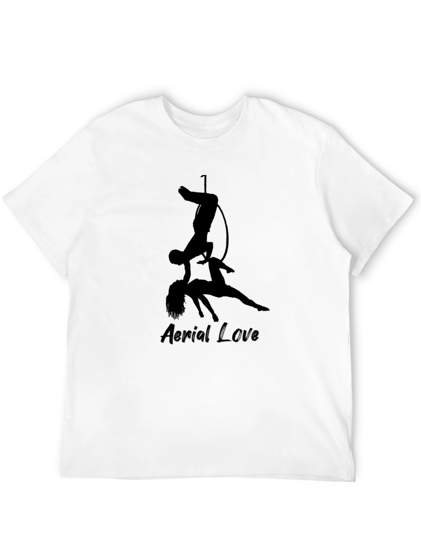 Aerial Love Black T-Shirt - Unique Circus Design