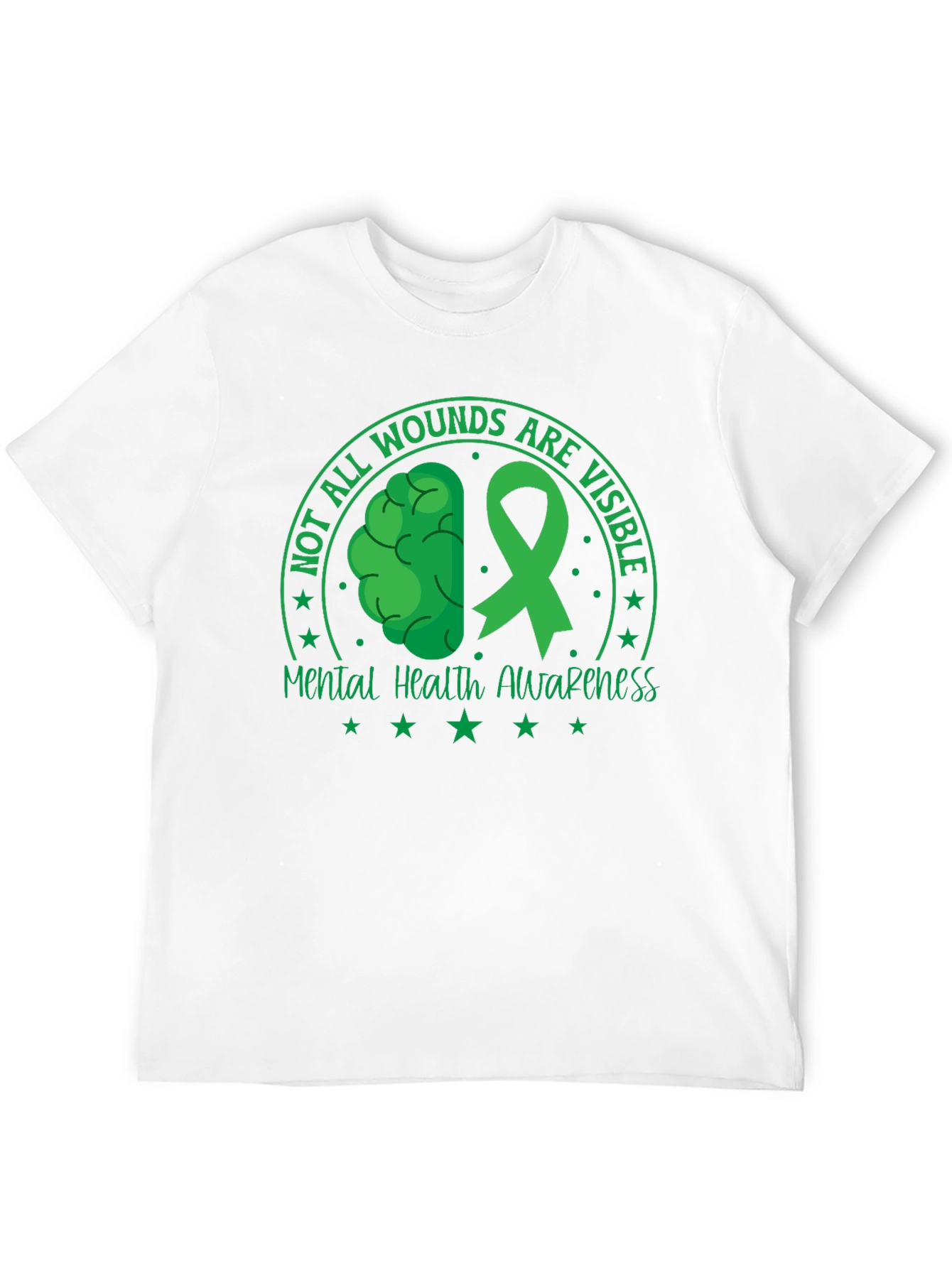 Mental Health Awareness T-Shirt - Green Ribbon