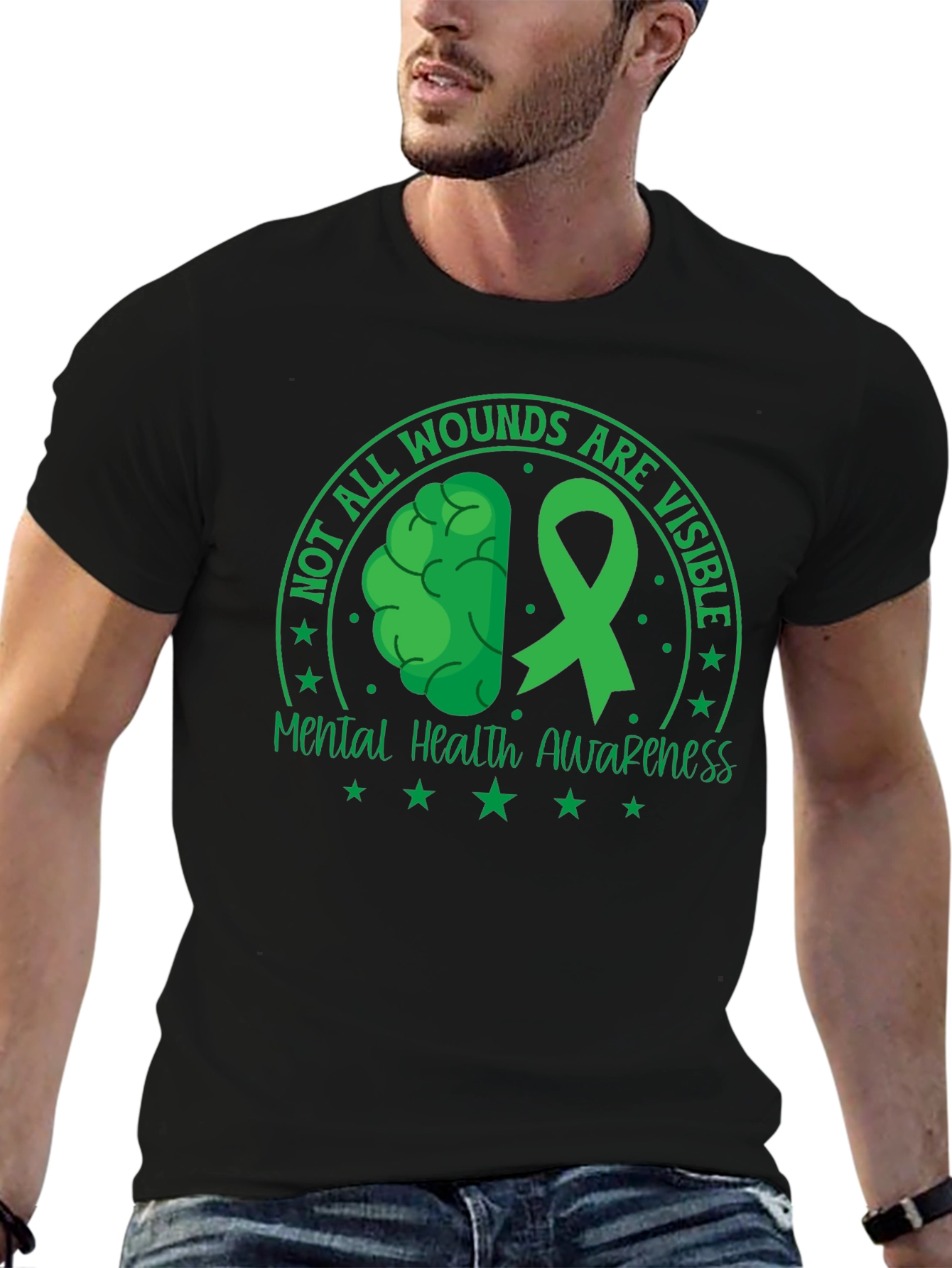Mental Health Awareness T-Shirt - Green Ribbon
