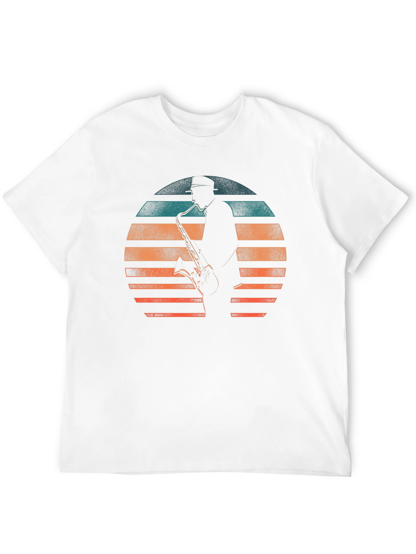 Saxophone Player Retro Sunset Graphic Tee
