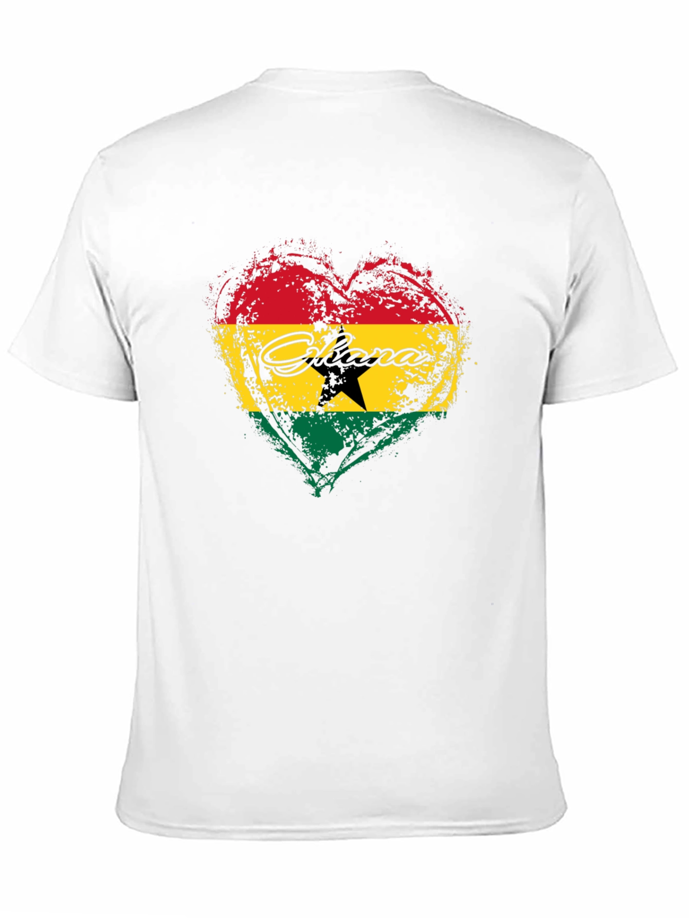 Ghana Flag Heart Graphic T-Shirt