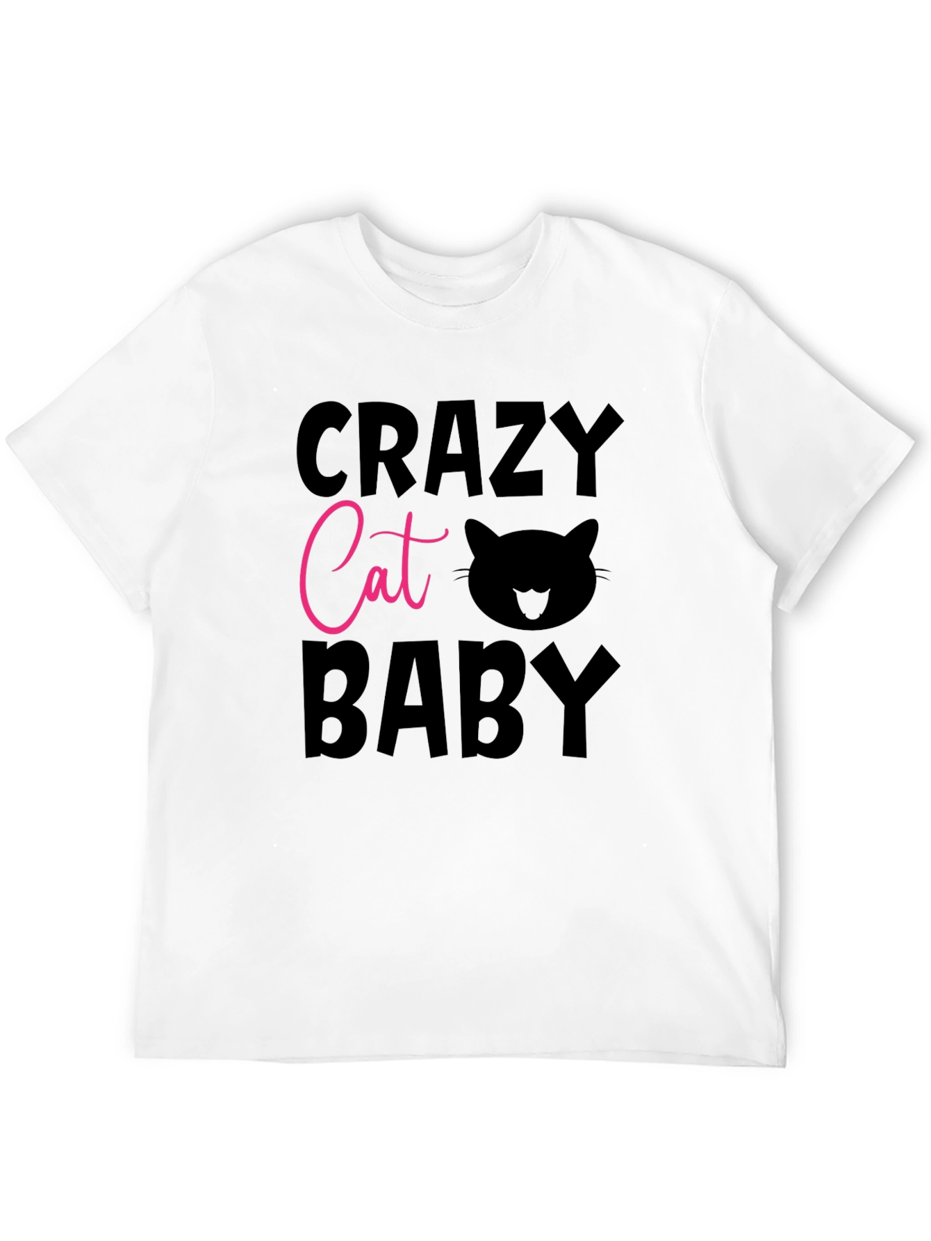 Crazy Cat Baby Graphic Tee - Black