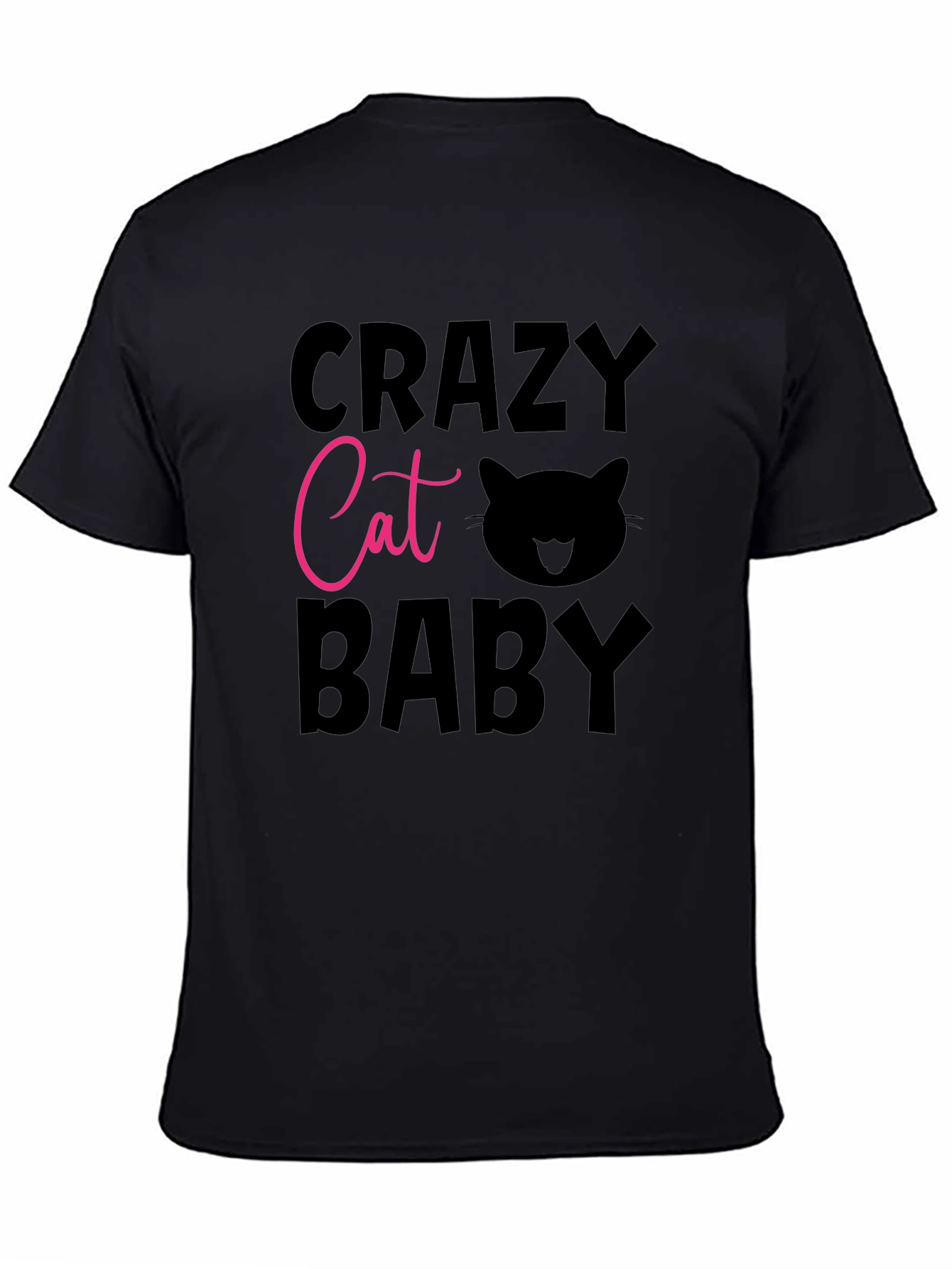 Crazy Cat Baby Graphic Tee - Black