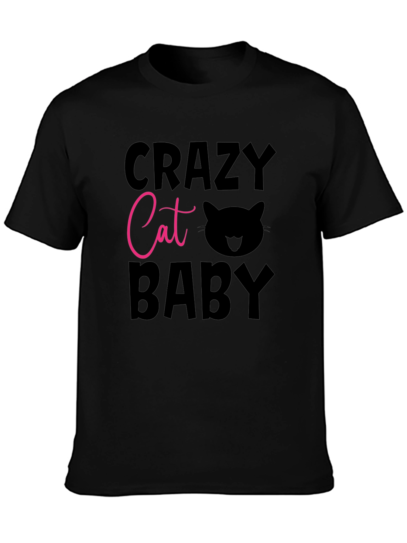 Crazy Cat Baby Graphic Tee - Black
