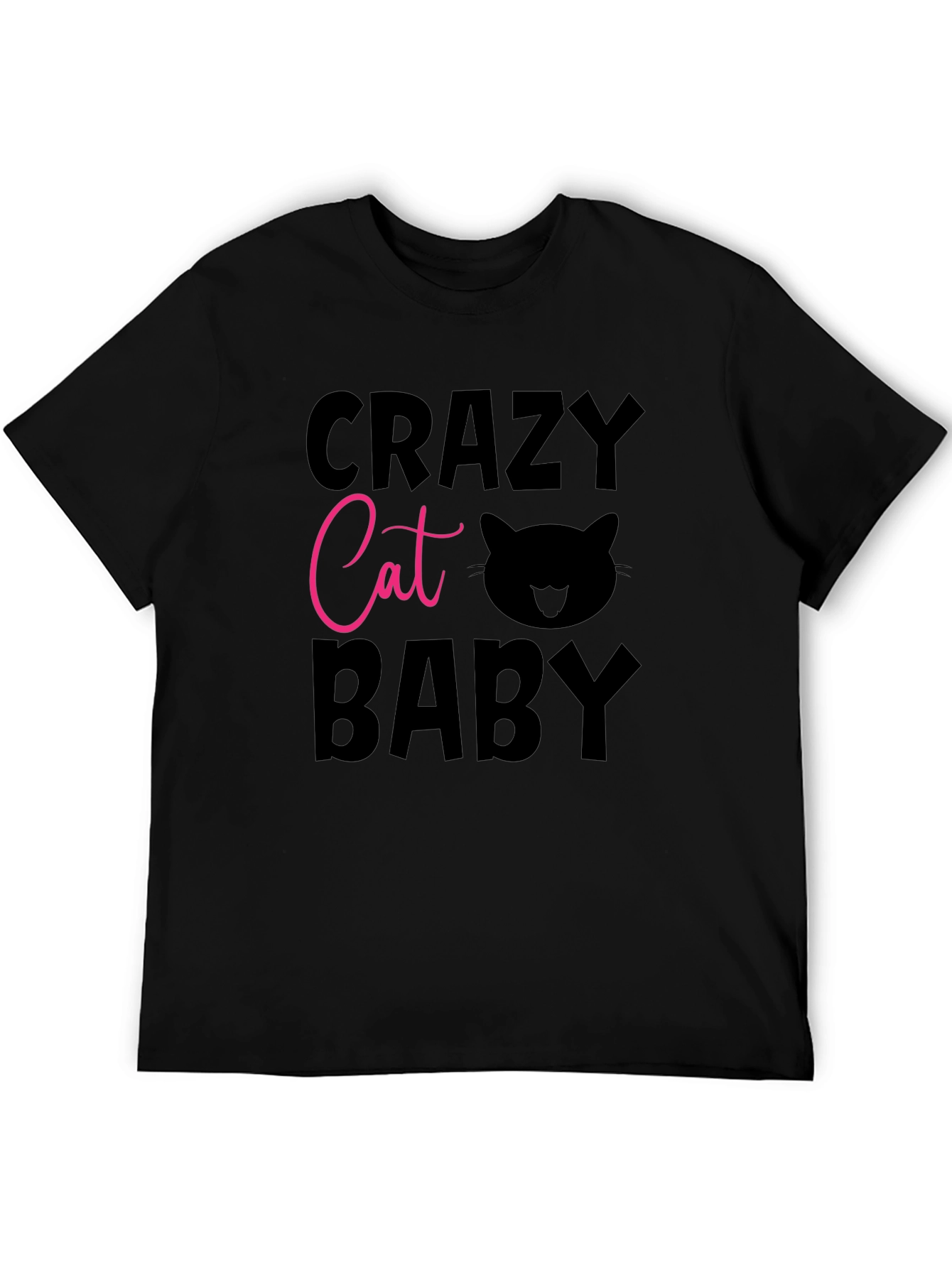 Crazy Cat Baby Graphic Tee - Black