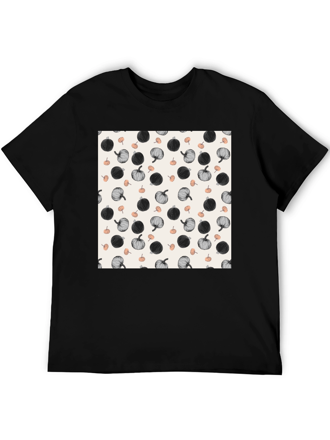 Pumpkin Pattern T-Shirt - Stylish Fall Fashion