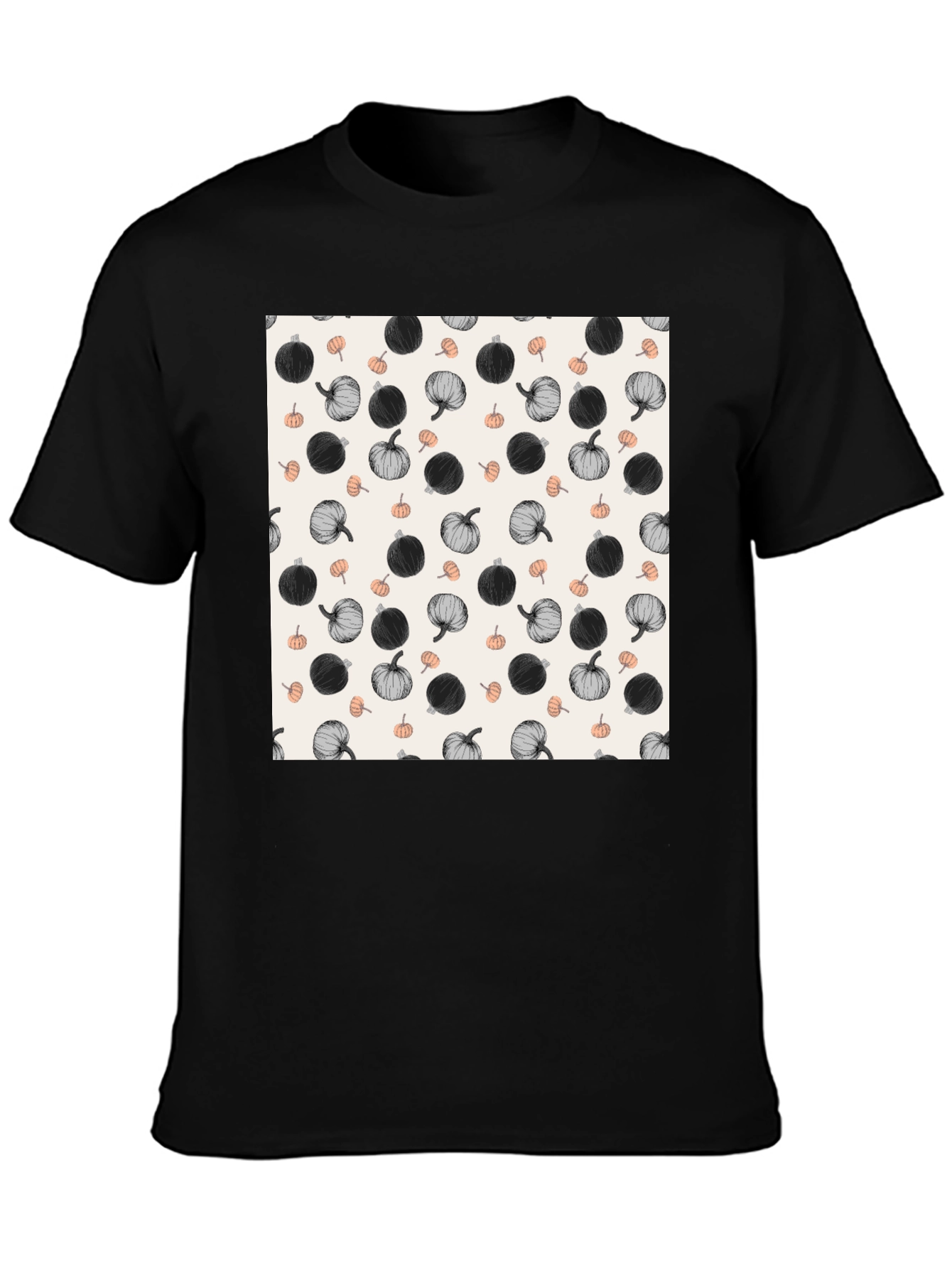 Pumpkin Pattern T-Shirt - Stylish Fall Fashion