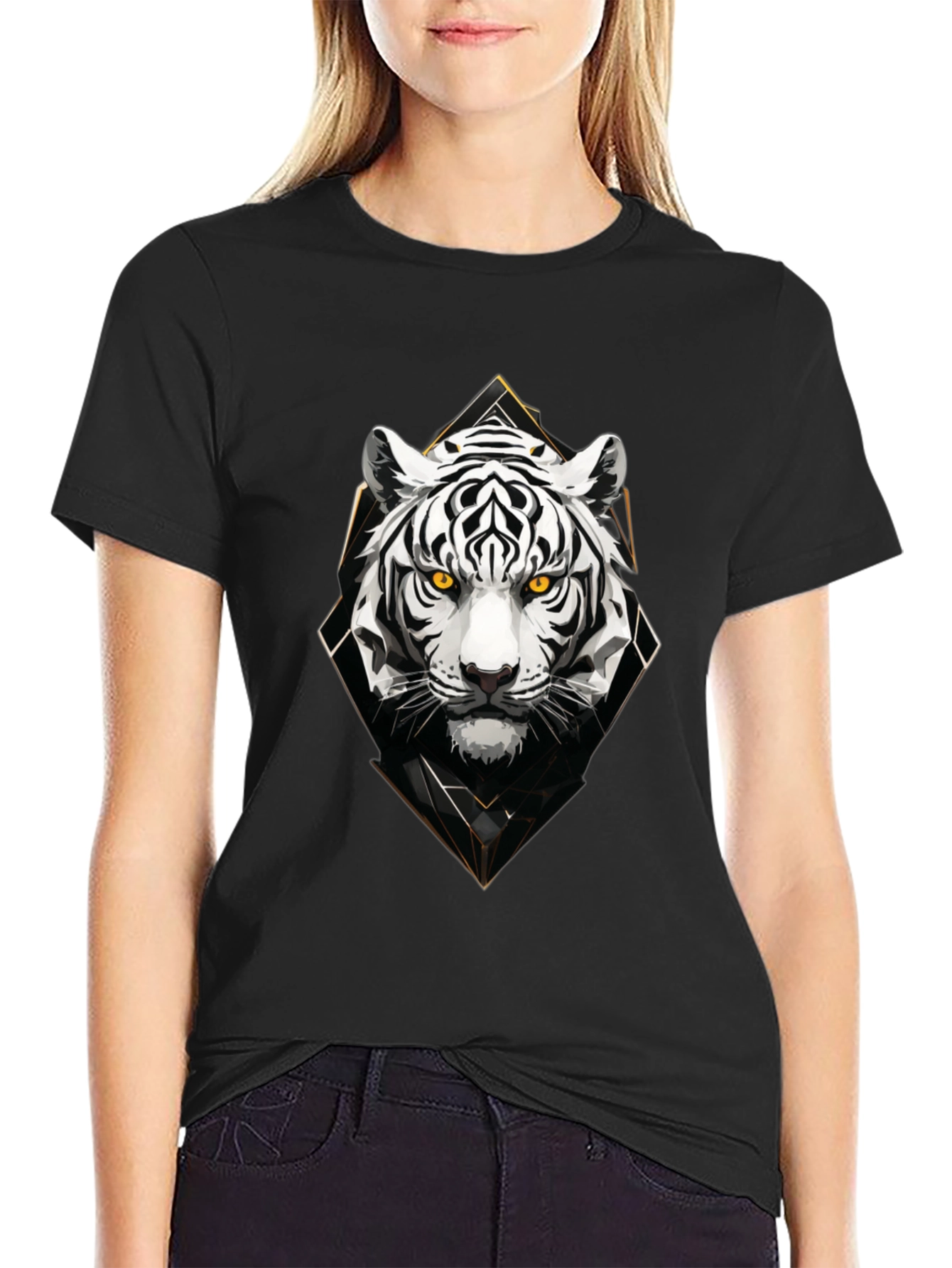Mens Black Tiger Graphic Tee