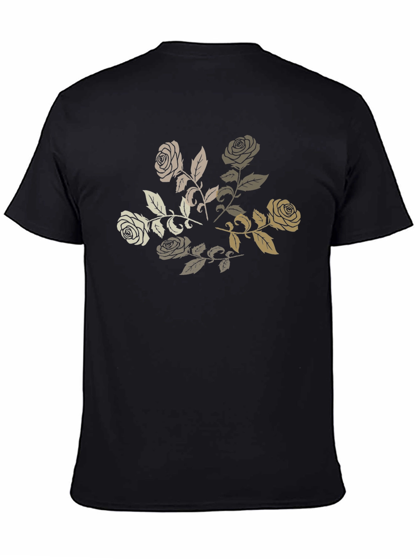 Mens Black Rose Graphic Tee