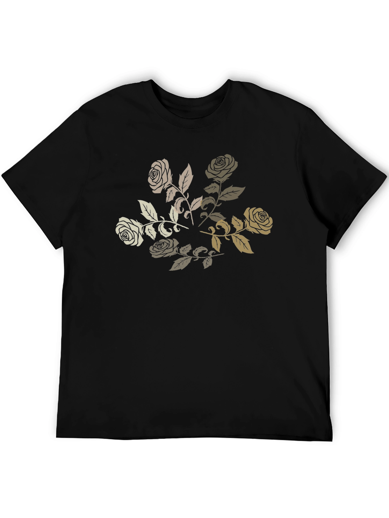 Mens Black Rose Graphic Tee