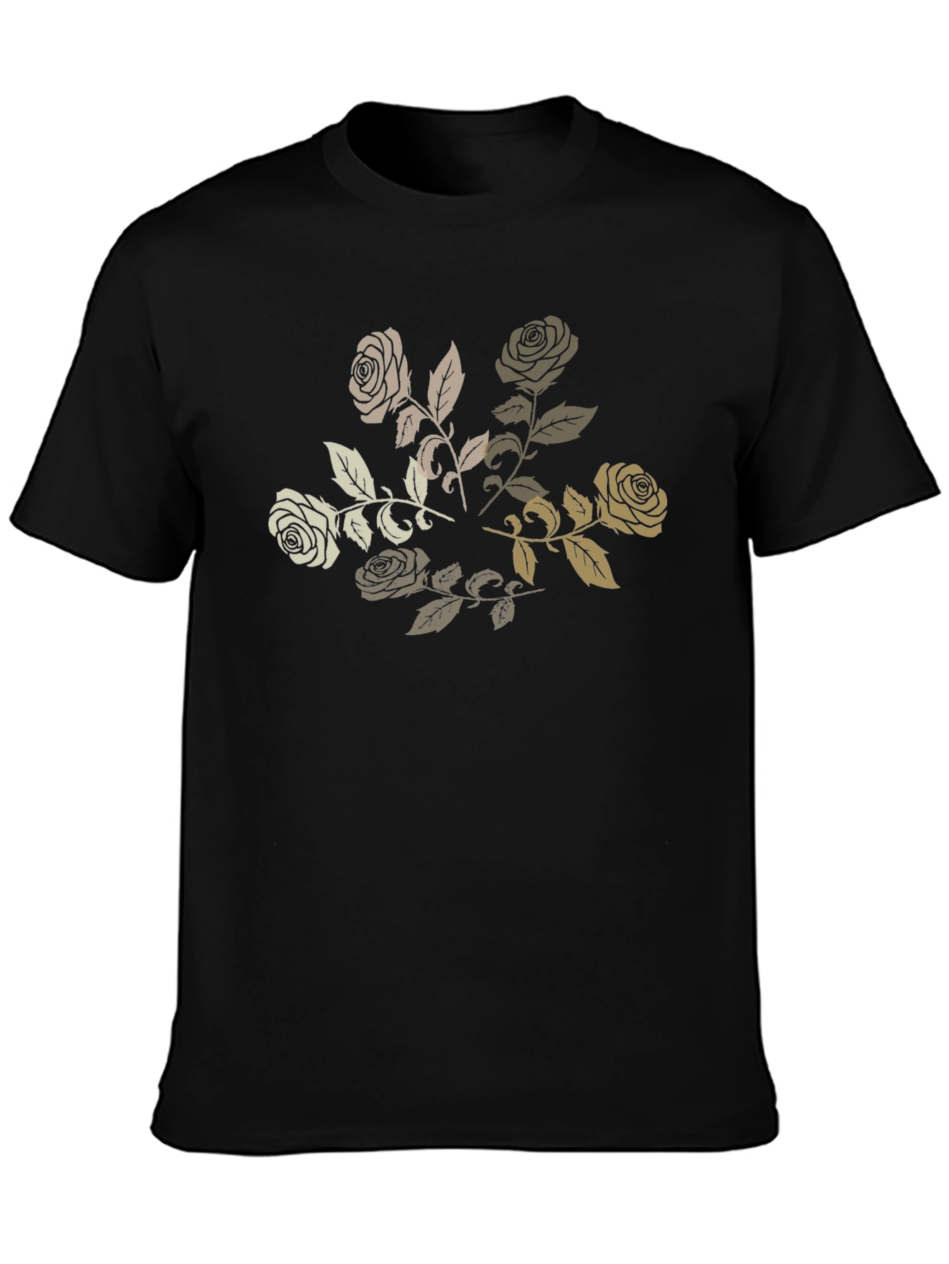 Mens Black Rose Graphic Tee
