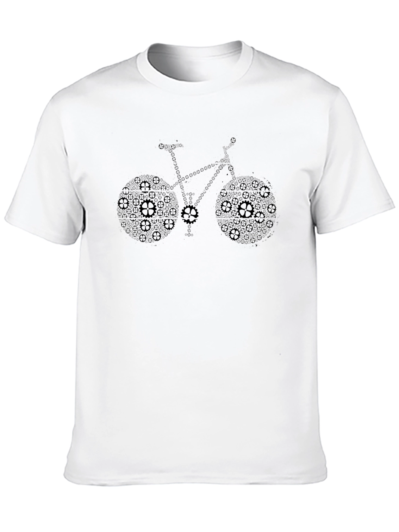 Gear Bicycle Graphic Tee - Black Cotton T-Shirt