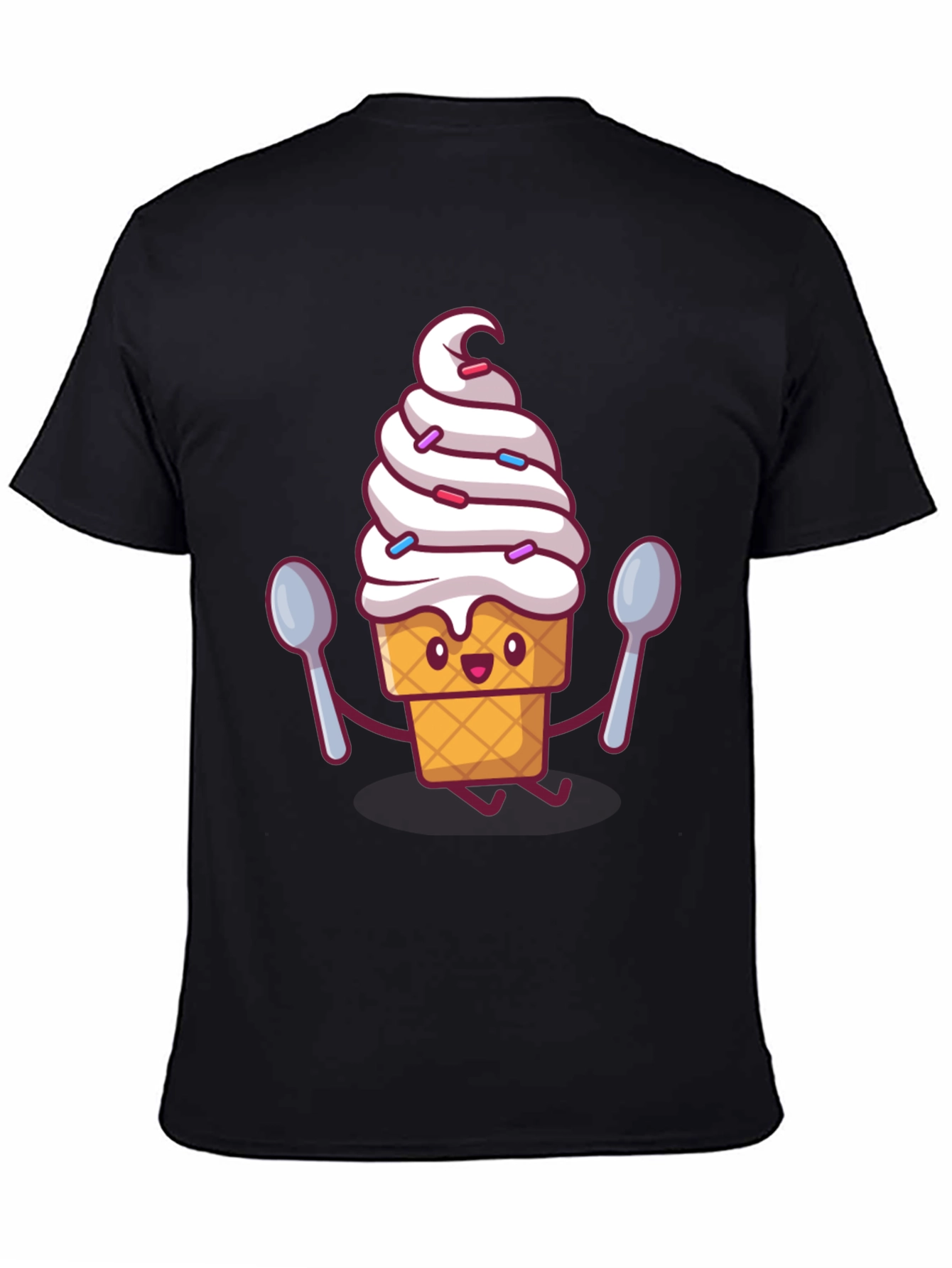Ice Cream Cartoon Graphic Tee - Sweet Treat Style!