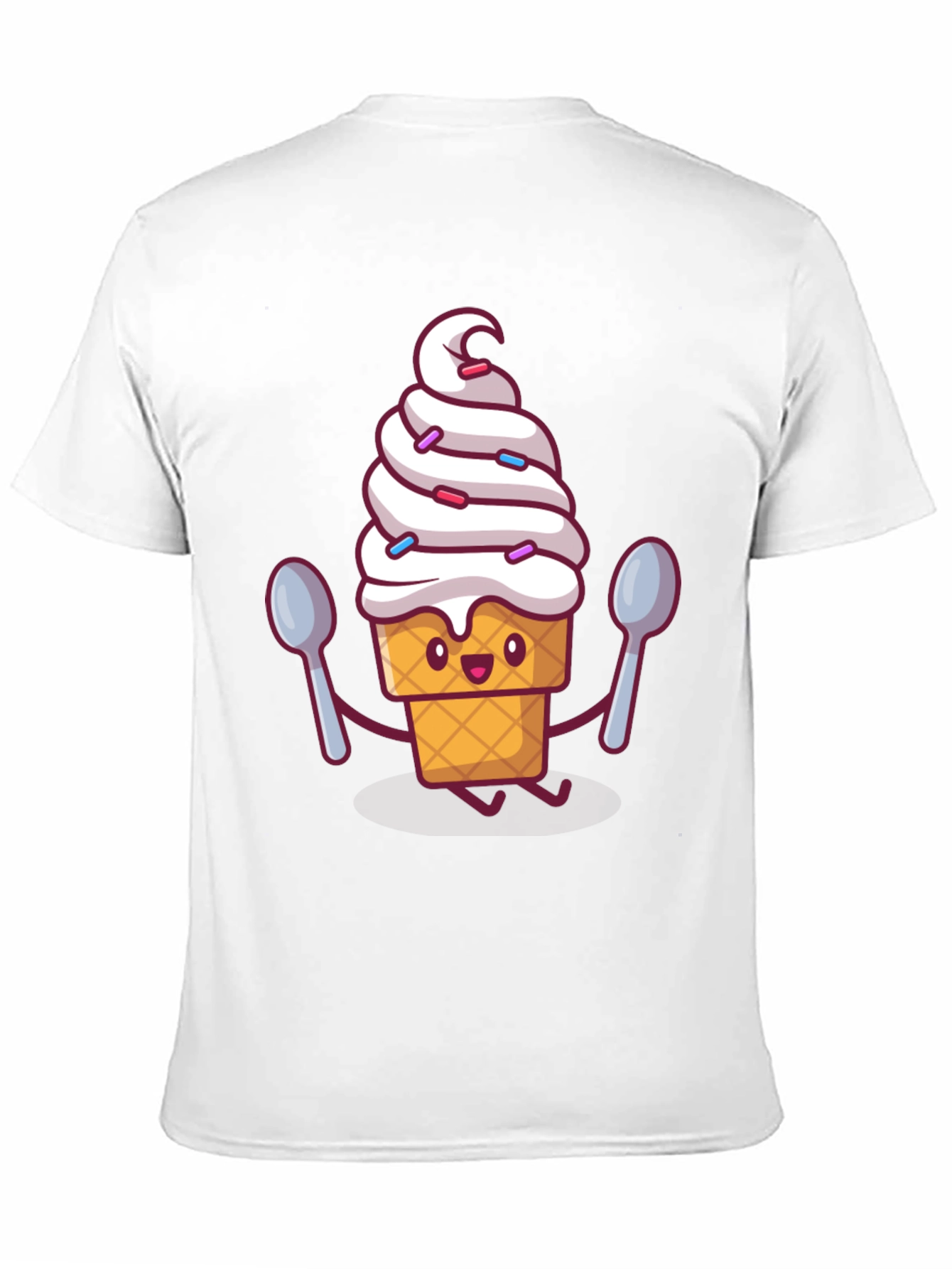 Ice Cream Cartoon Graphic Tee - Sweet Treat Style!