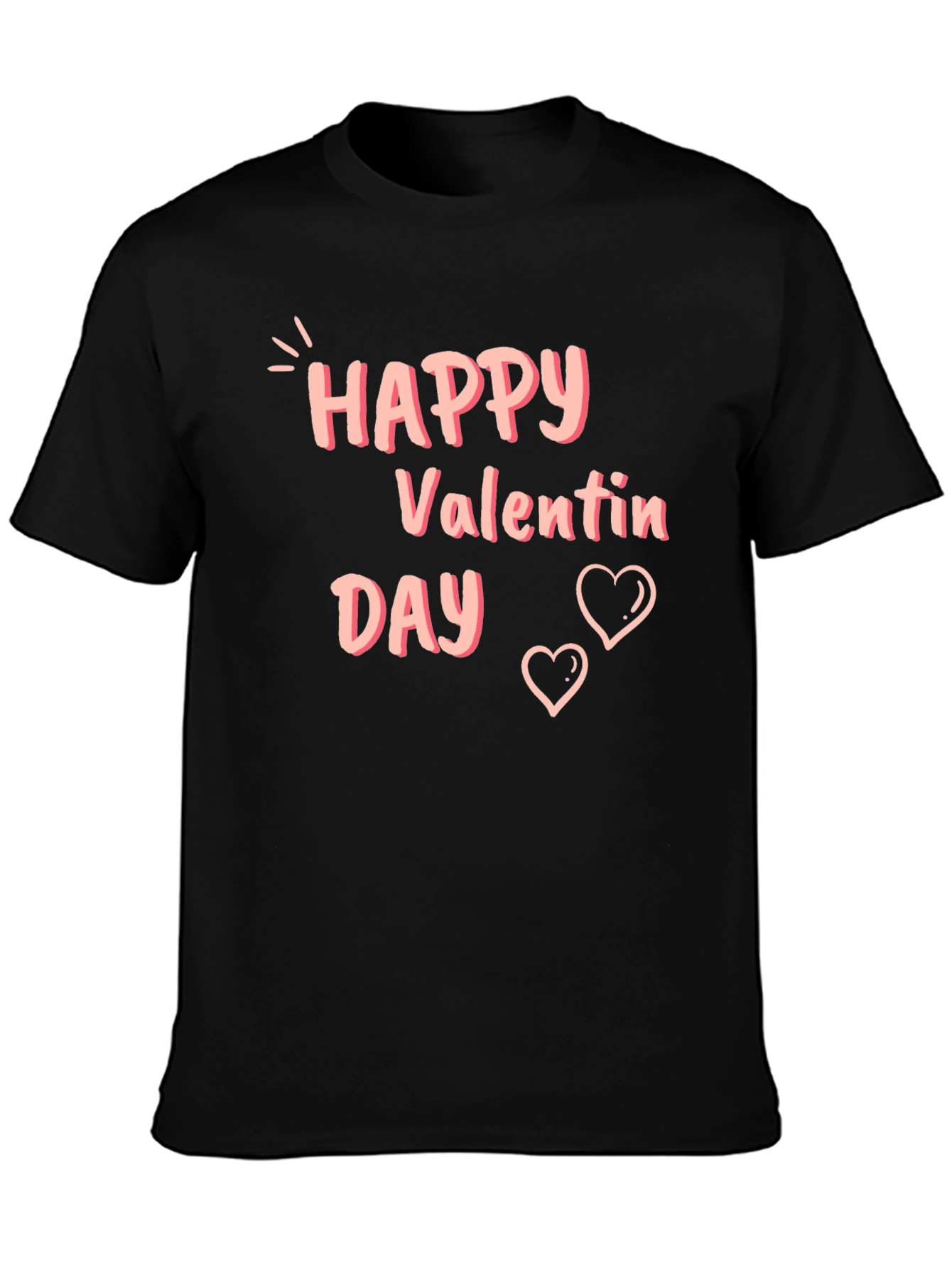 Happy Valentines Day Black T-Shirt