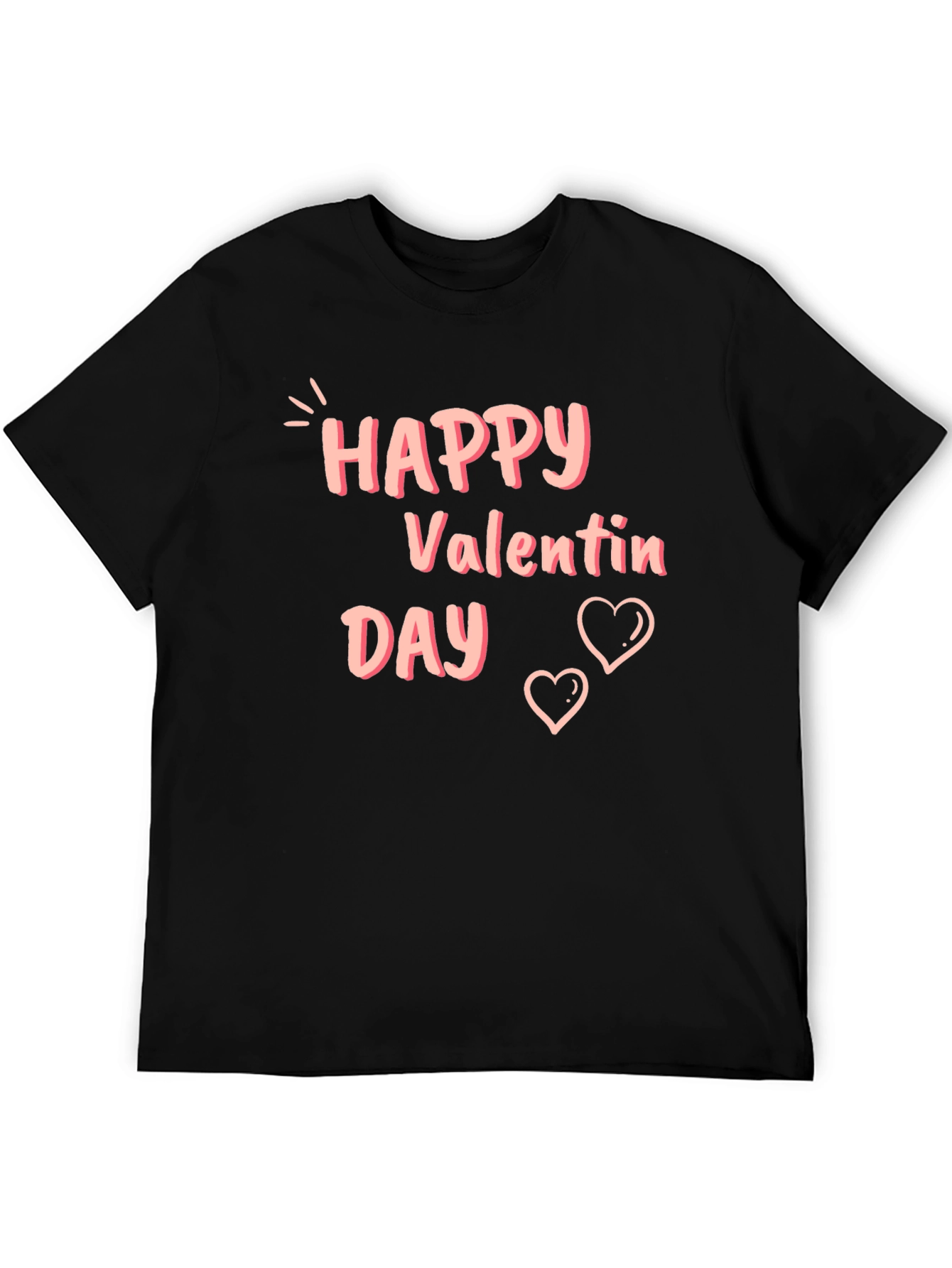 Happy Valentines Day Black T-Shirt