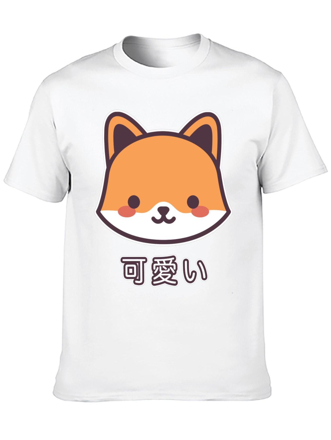 Cute Kawaii Fox Black T-Shirt