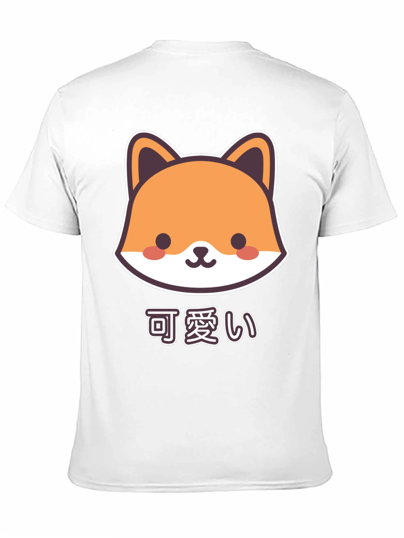 Cute Kawaii Fox Black T-Shirt