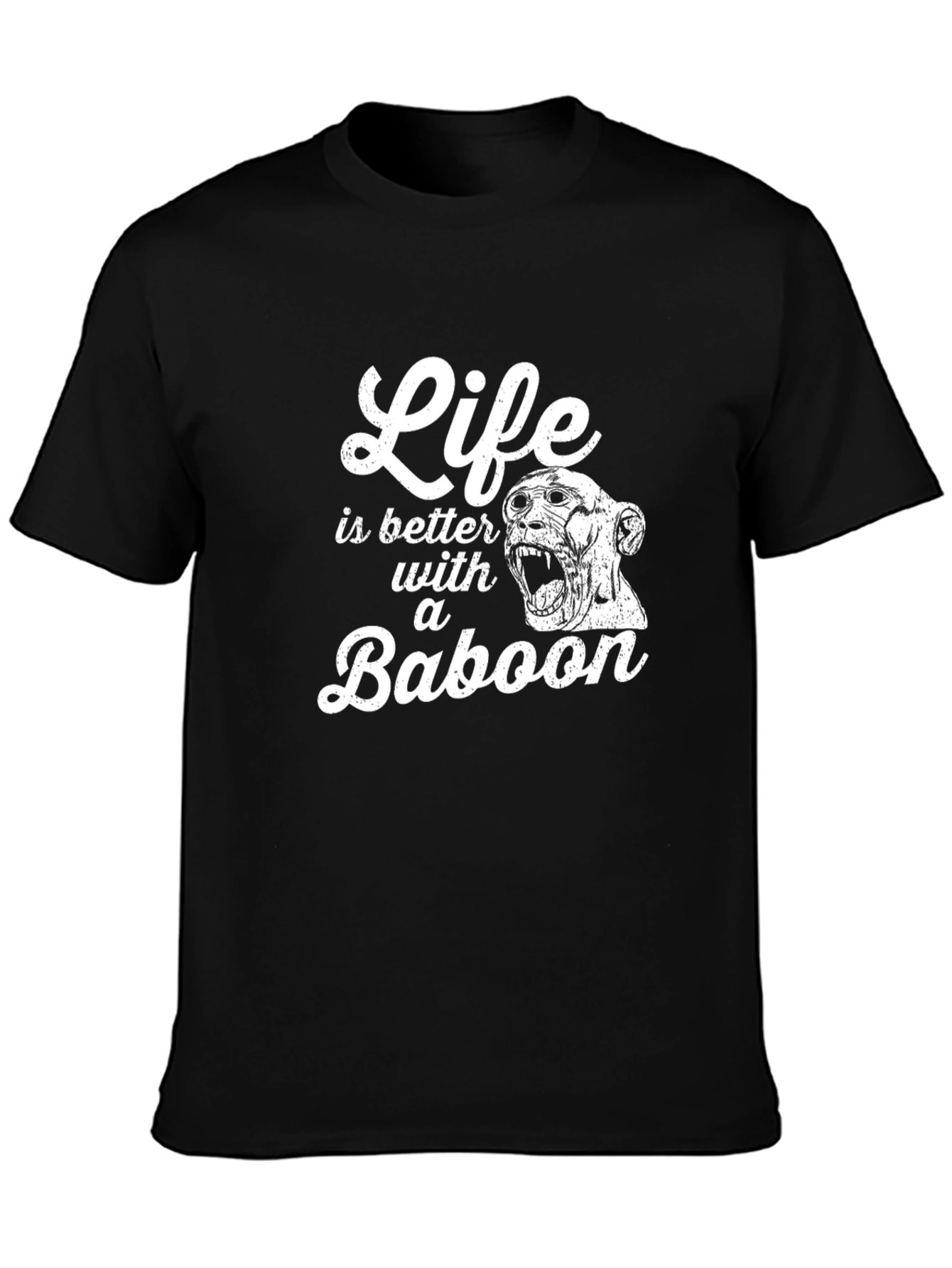 Life Is Better With A Baboon Graphic T-Shirt