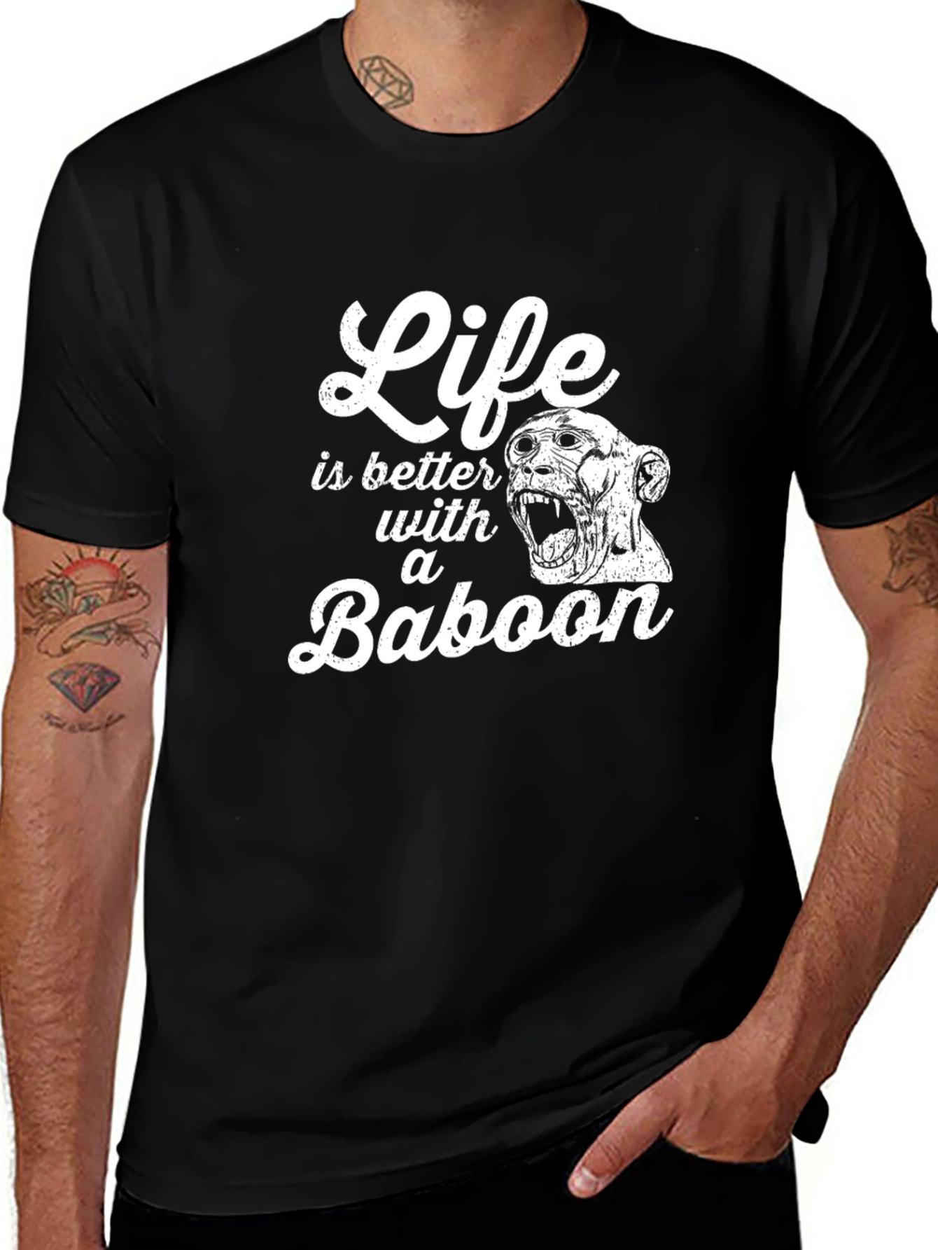 Life Is Better With A Baboon Graphic T-Shirt