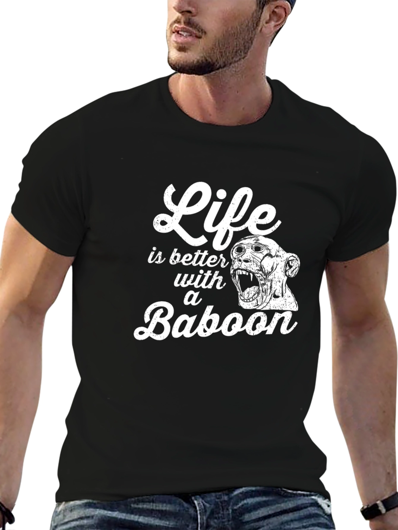 Life Is Better With A Baboon Graphic T-Shirt