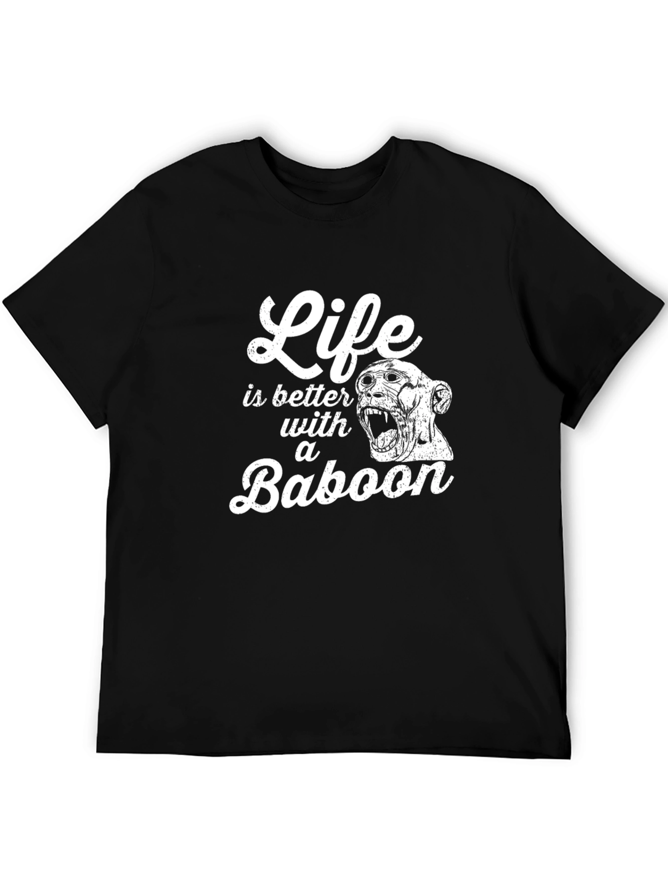 Life Is Better With A Baboon Graphic T-Shirt