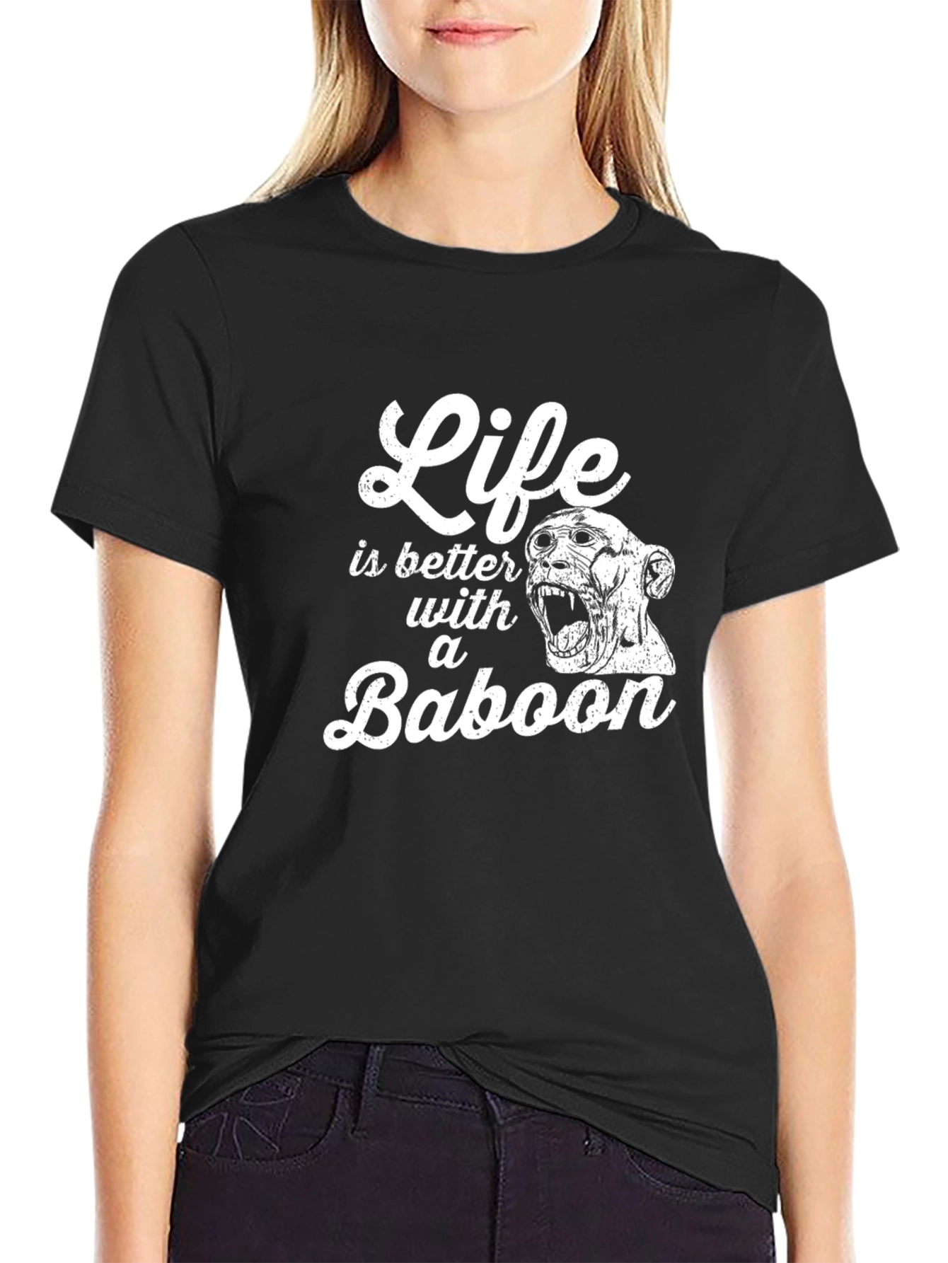 Life Is Better With A Baboon Graphic T-Shirt
