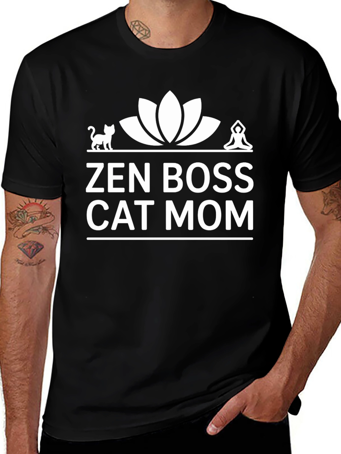 Zen Boss Cat Mom T-Shirt - Relaxed Fit