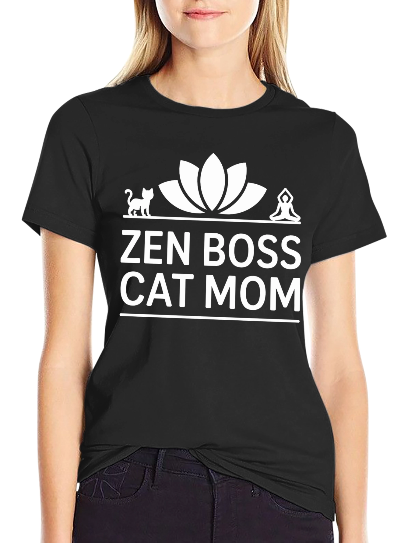 Zen Boss Cat Mom T-Shirt - Relaxed Fit