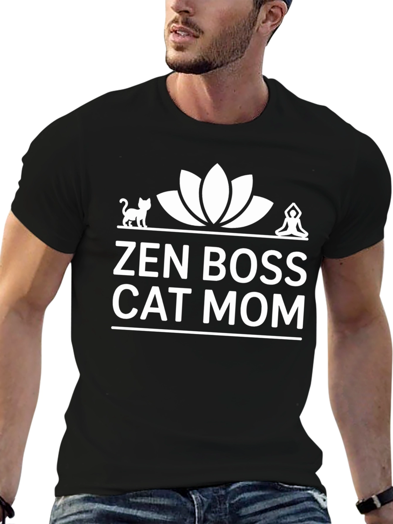 Zen Boss Cat Mom T-Shirt - Relaxed Fit