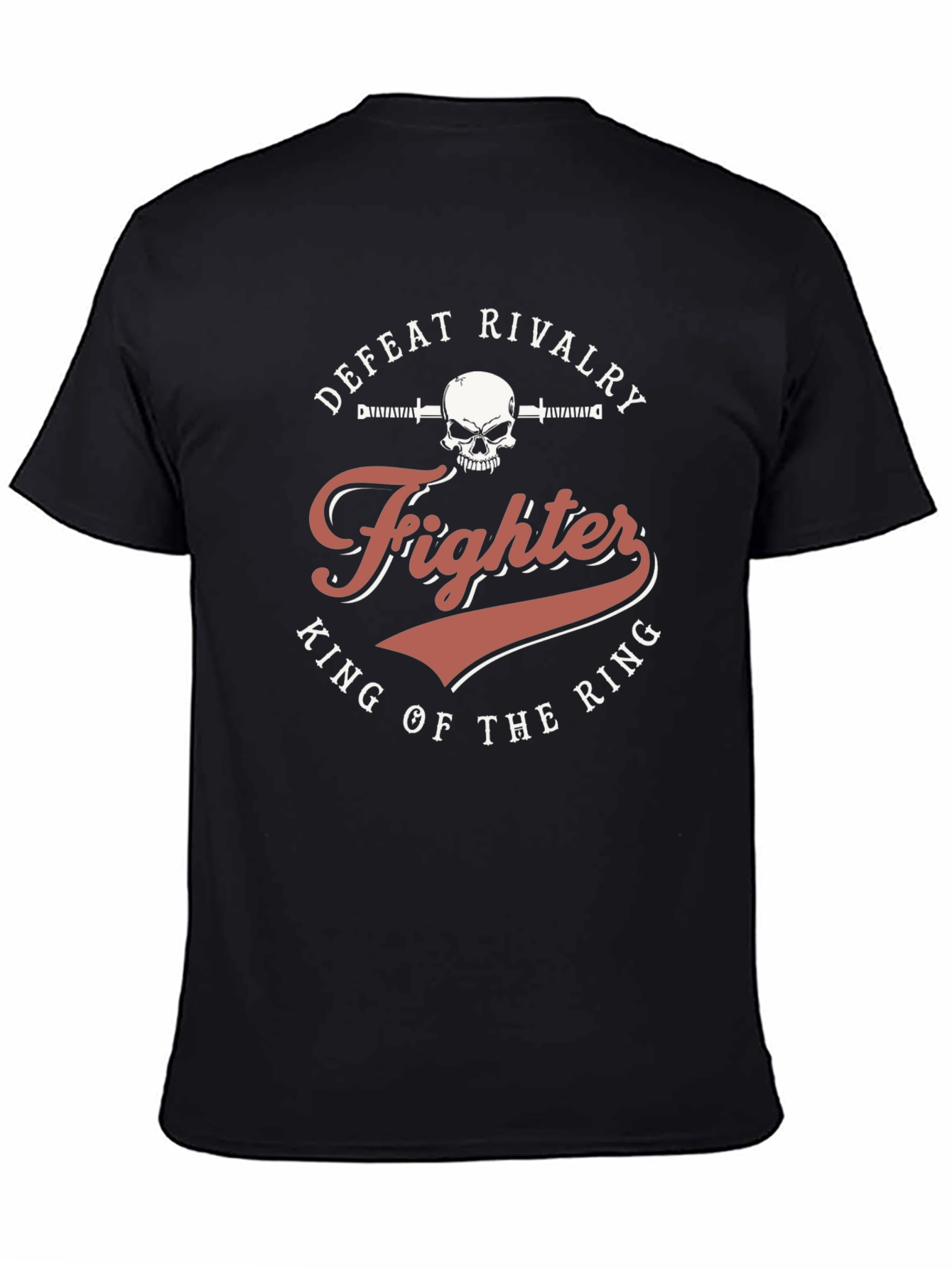 Fighter King of the Ring Skull Graphic T-Shirt