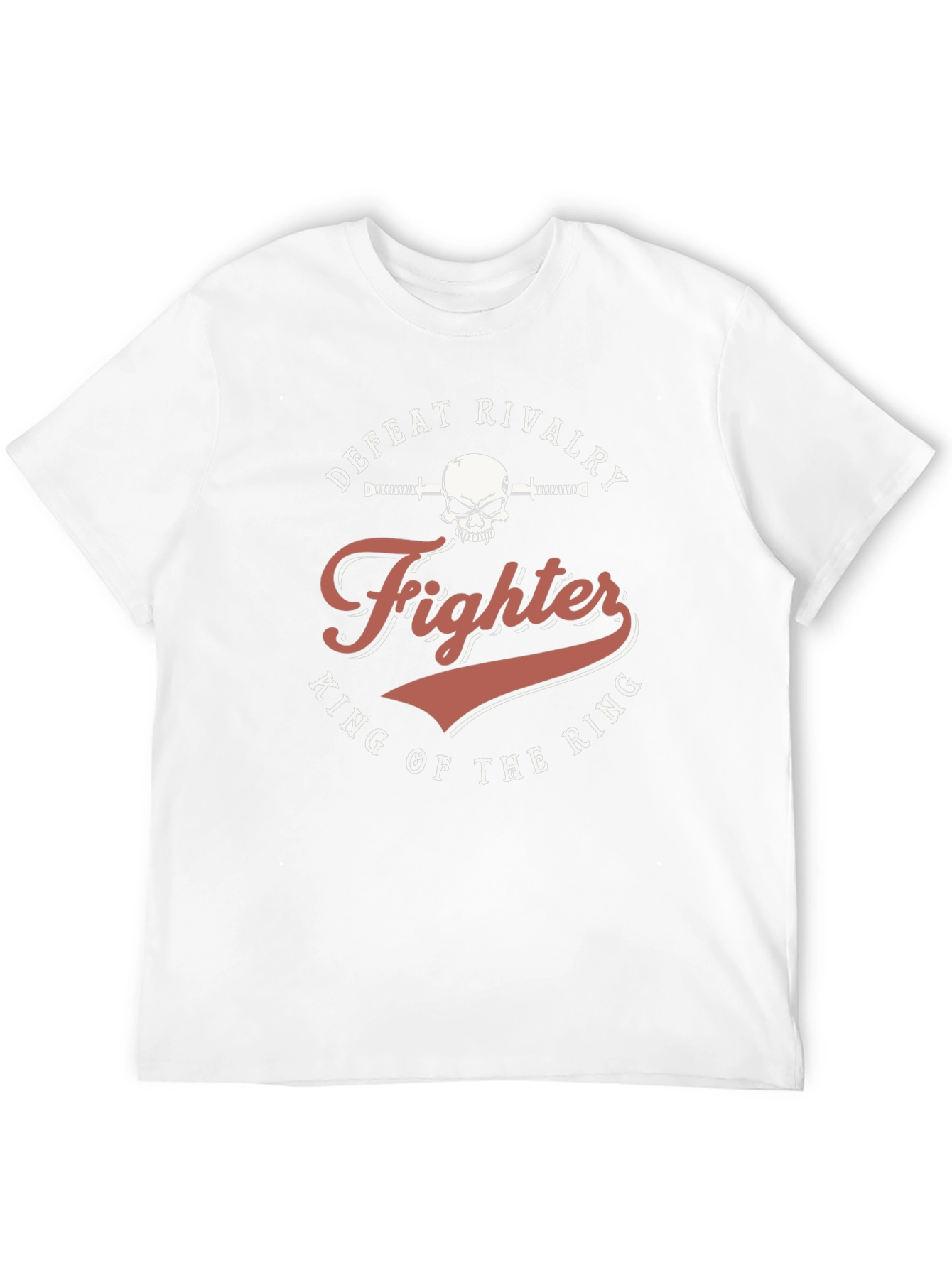 Fighter King of the Ring Skull Graphic T-Shirt