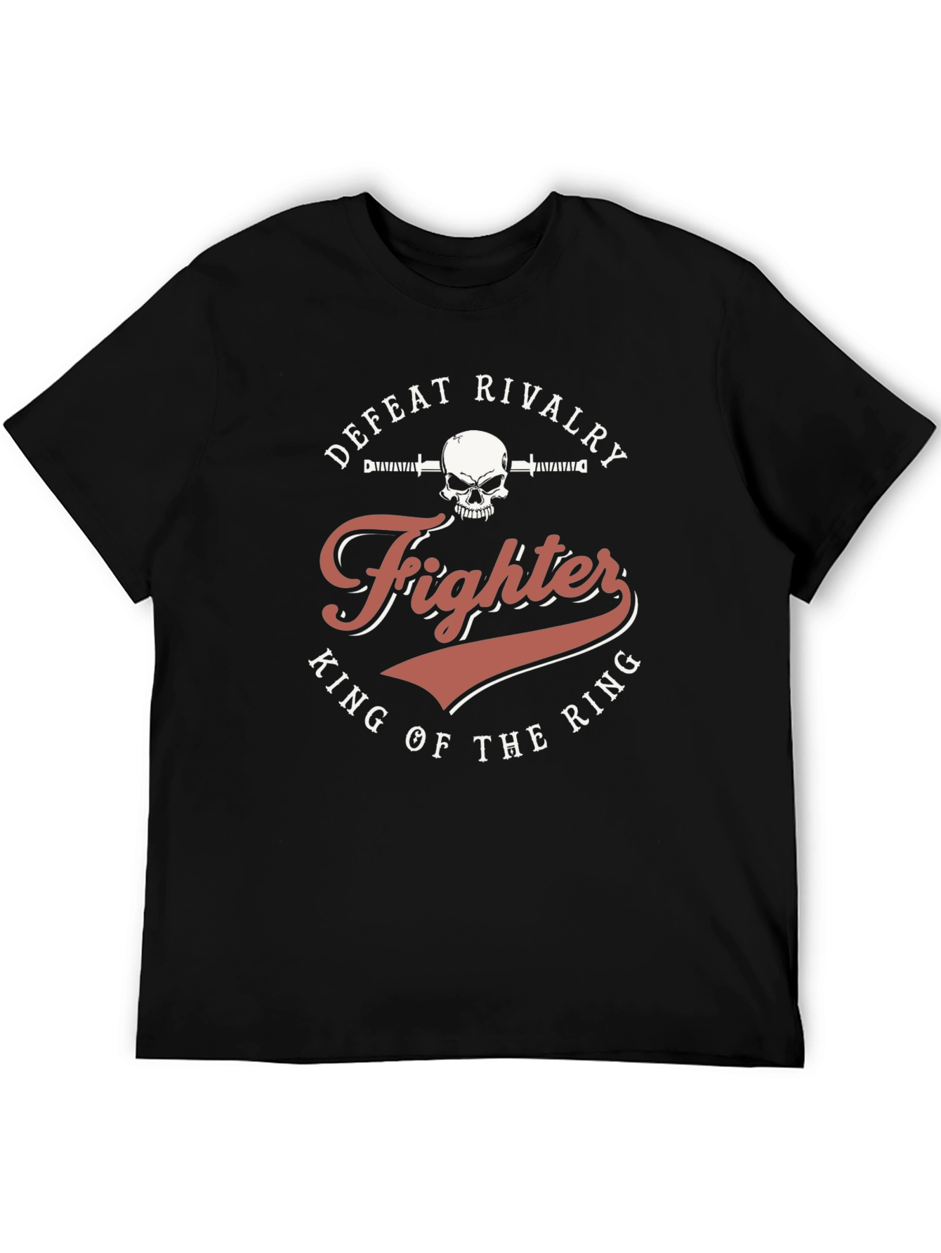 Fighter King of the Ring Skull Graphic T-Shirt