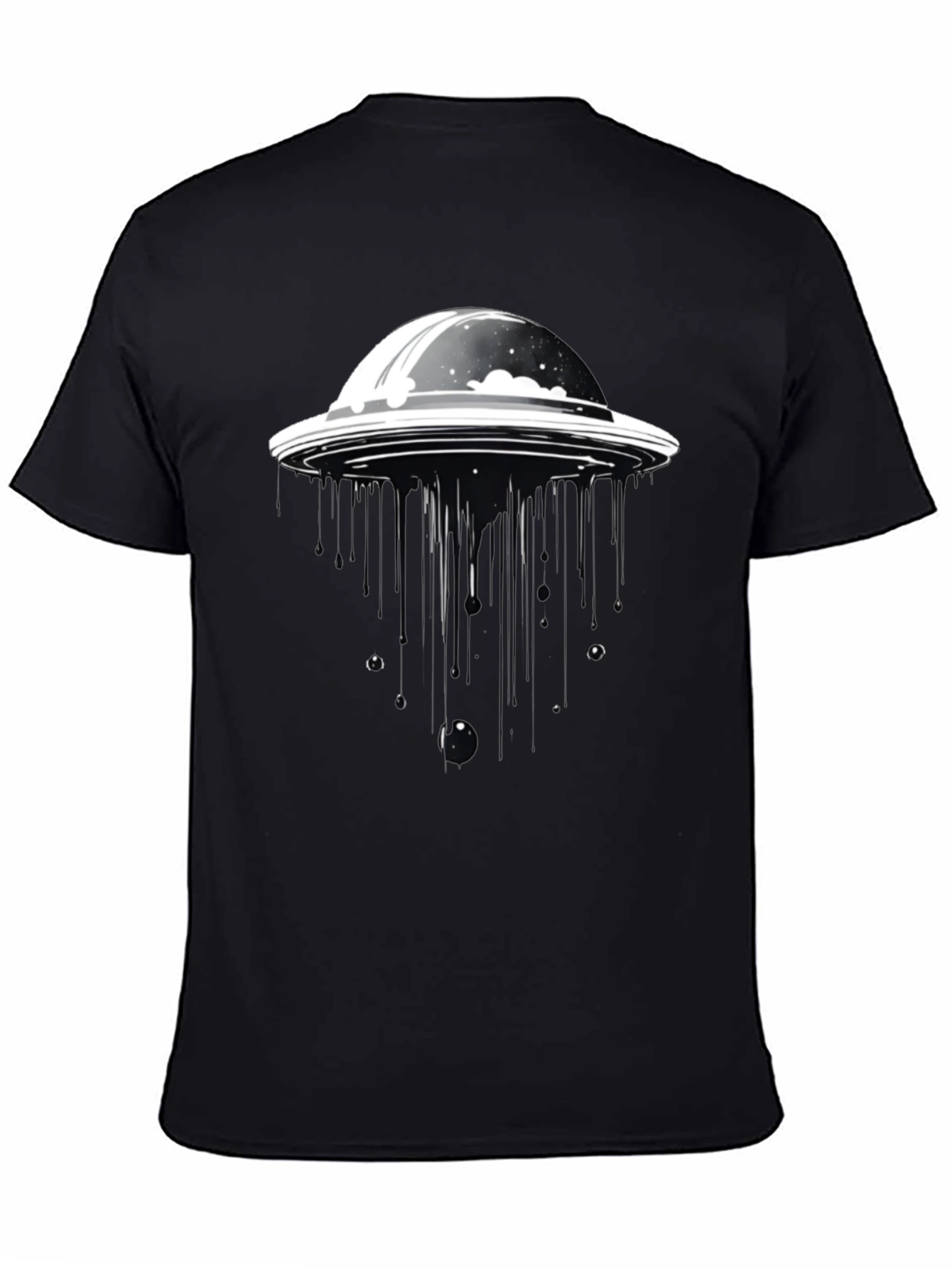 UFO Abduction Black T-Shirt - Sci-Fi Style