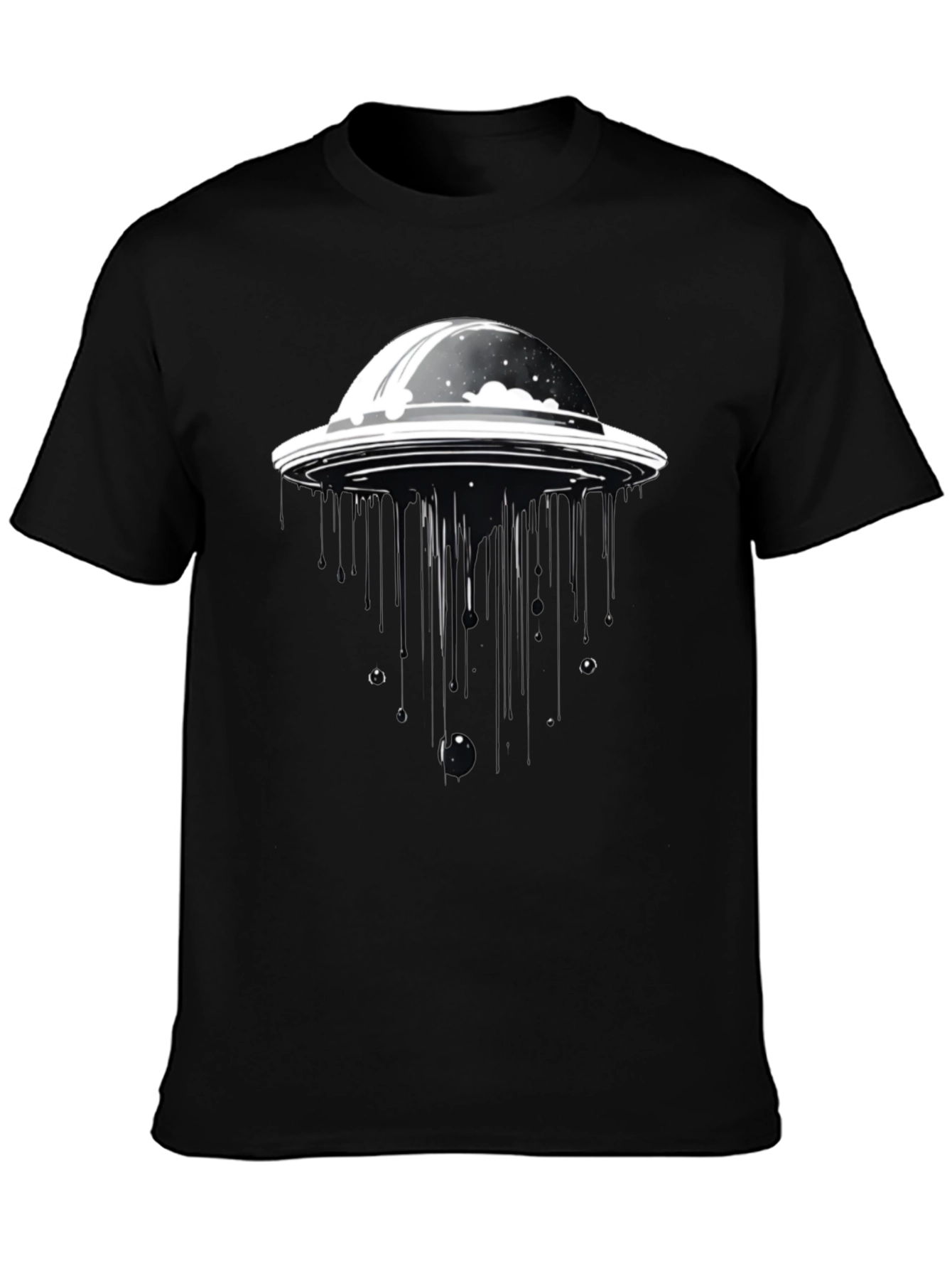 UFO Abduction Black T-Shirt - Sci-Fi Style