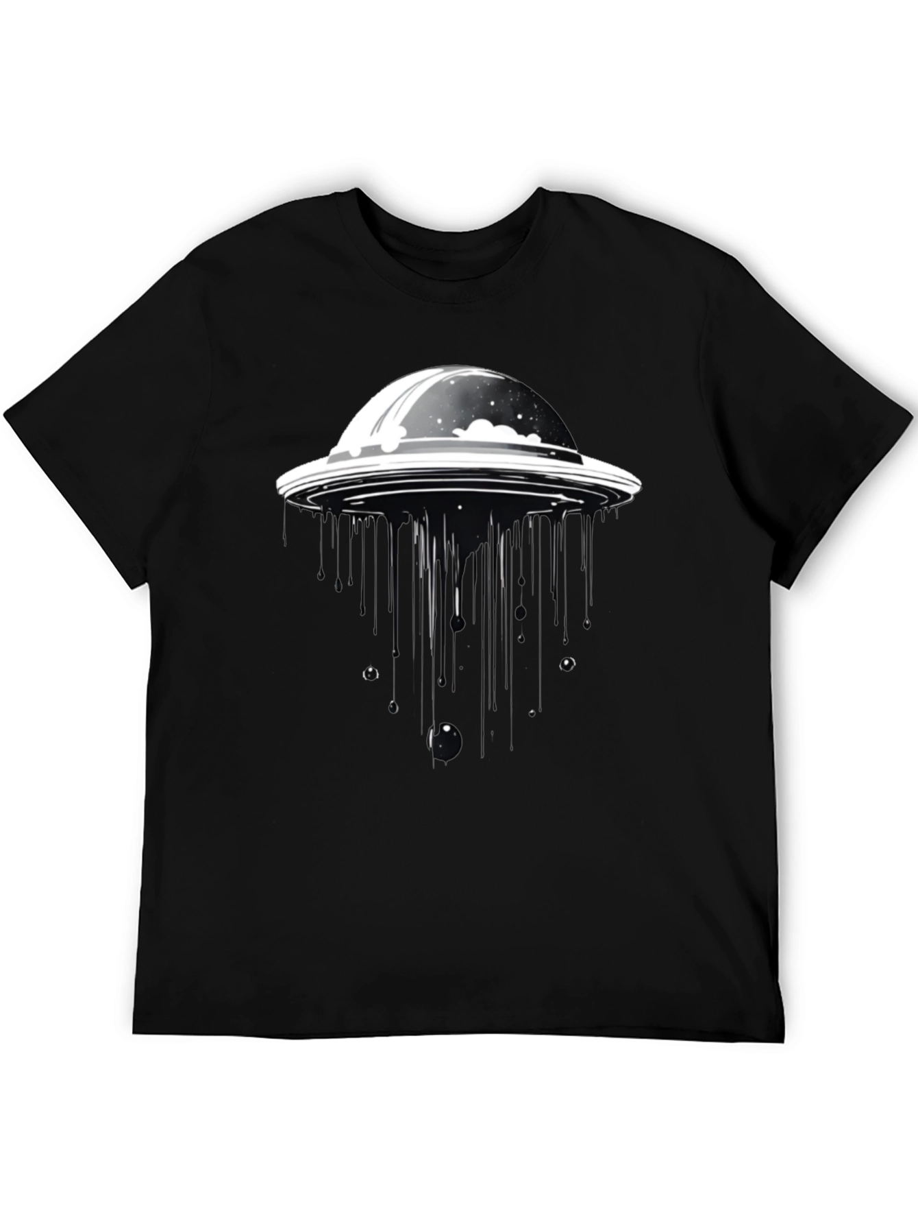 UFO Abduction Black T-Shirt - Sci-Fi Style