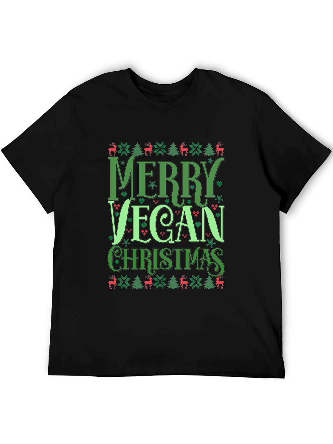 Merry Vegan Christmas Graphic T-Shirt
