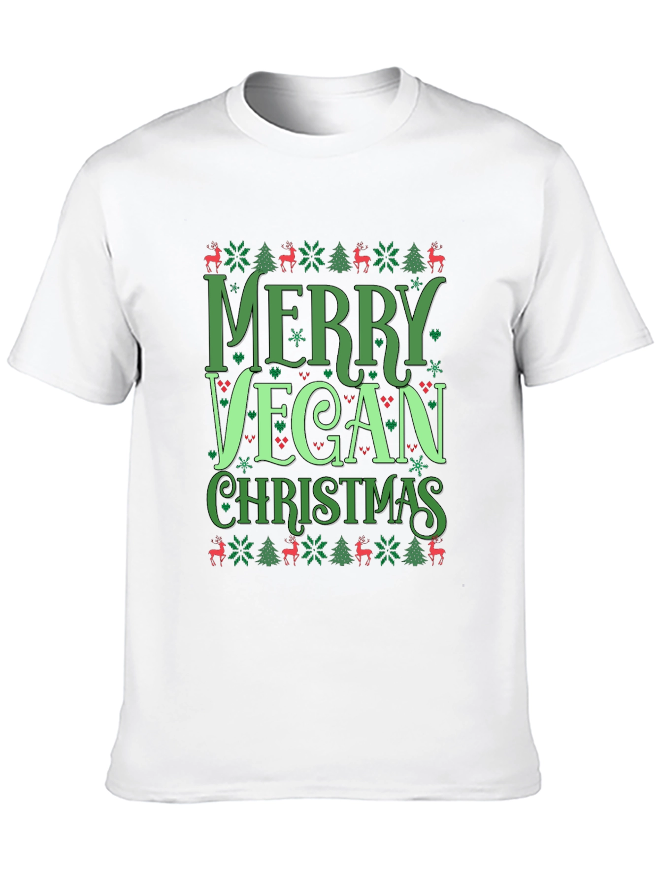 Merry Vegan Christmas Graphic T-Shirt