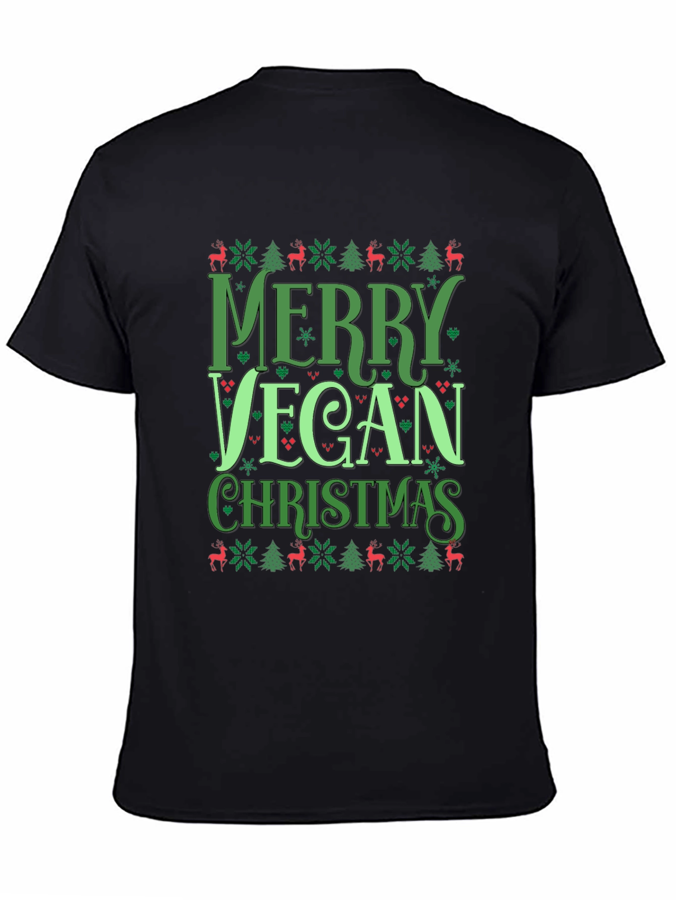 Merry Vegan Christmas Graphic T-Shirt