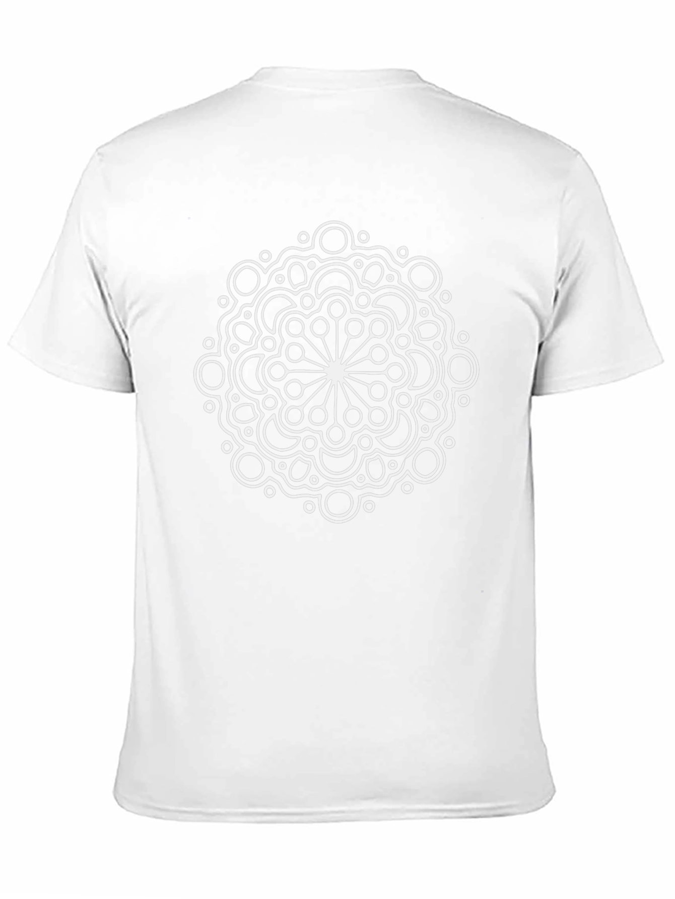Geometric Mandala Graphic Tee - Black Cotton Casual T-Shirt