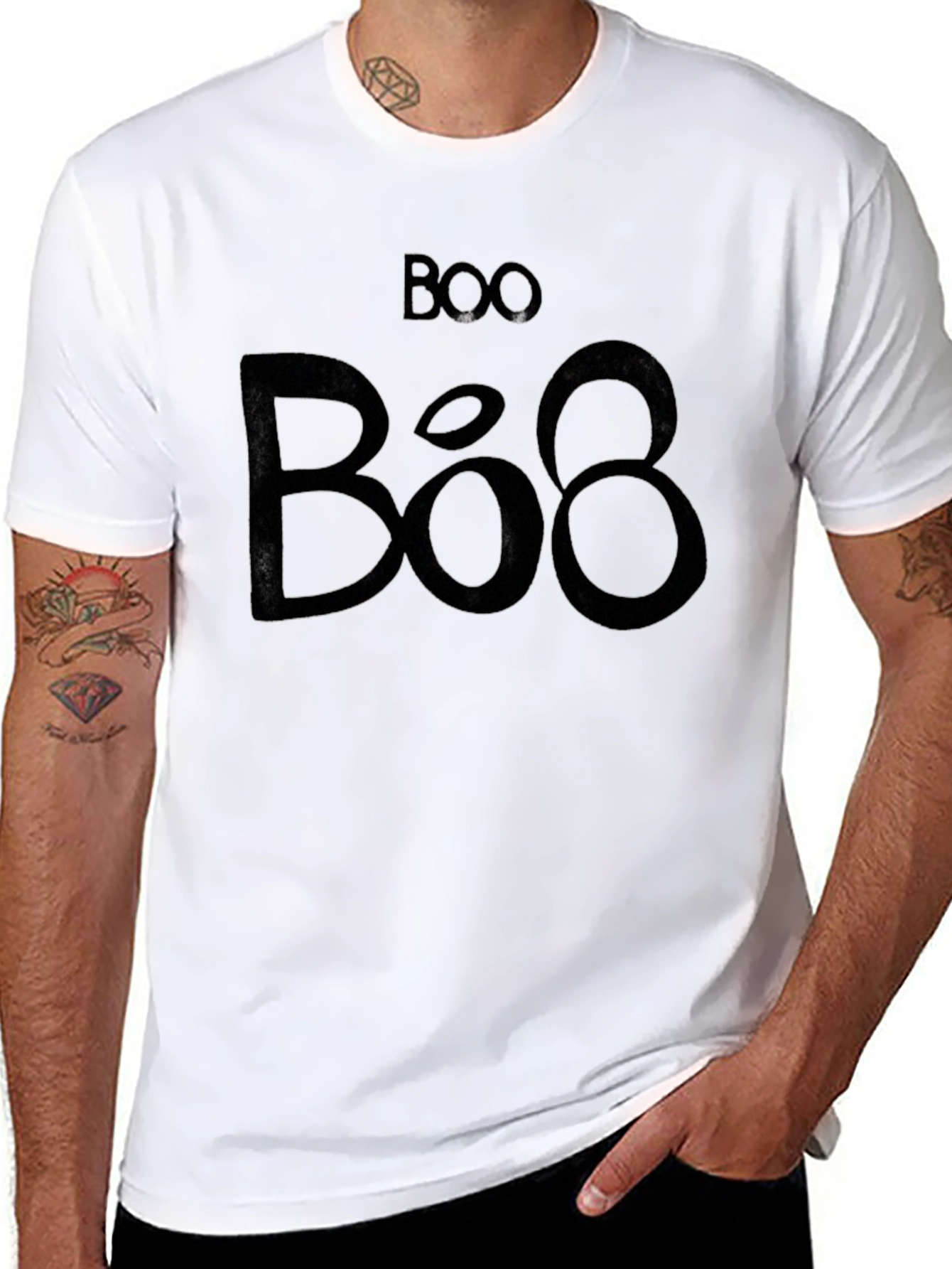 Boo! Halloween Graphic Tee - Black