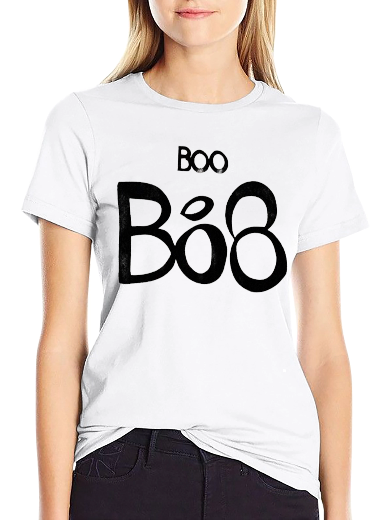 Boo! Halloween Graphic Tee - Black