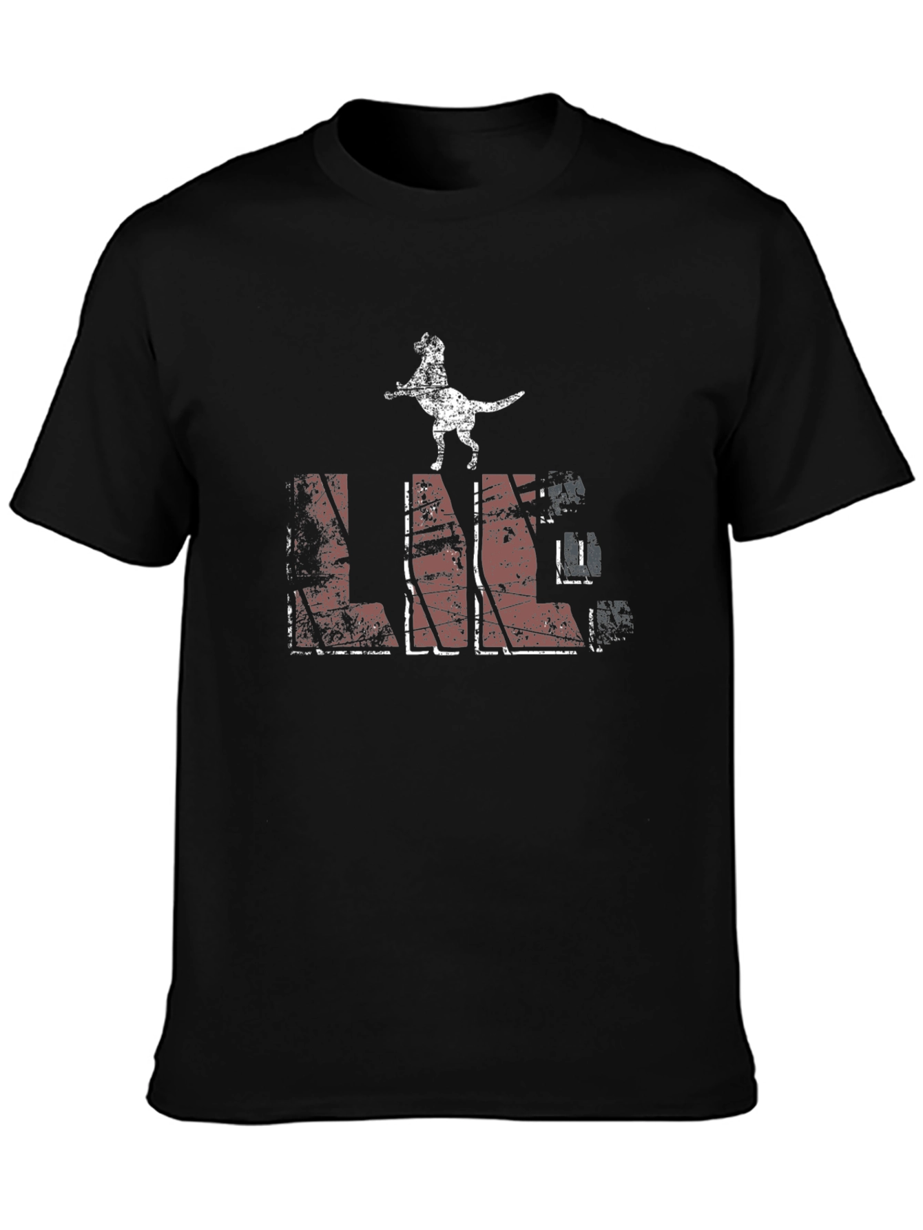 Distressed Dog Lover Graphic Tee - Black