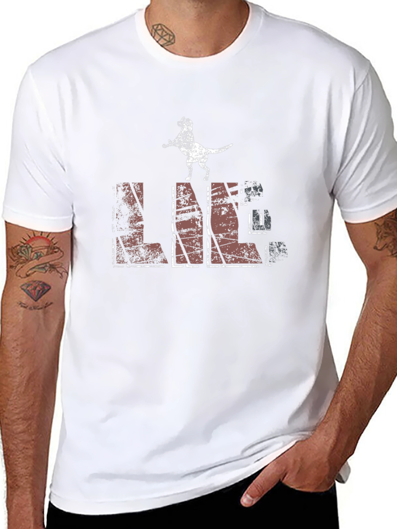 Distressed Dog Lover Graphic Tee - Black