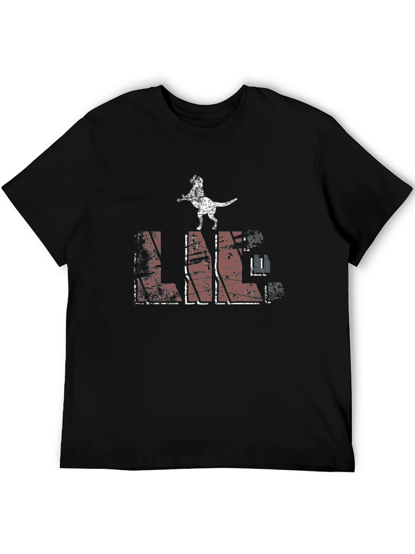 Distressed Dog Lover Graphic Tee - Black