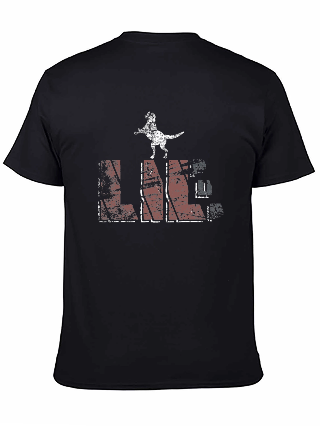 Distressed Dog Lover Graphic Tee - Black