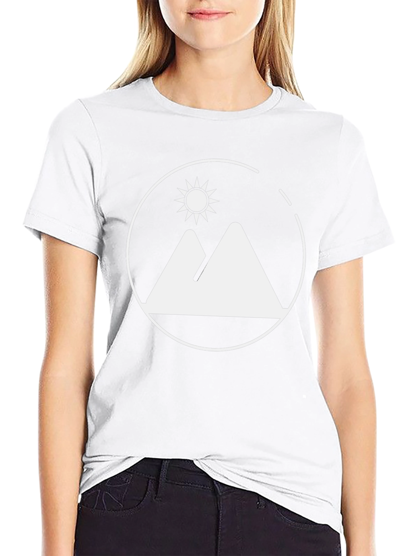 Mountains & Sun Graphic Tee - Black Cotton Shirt